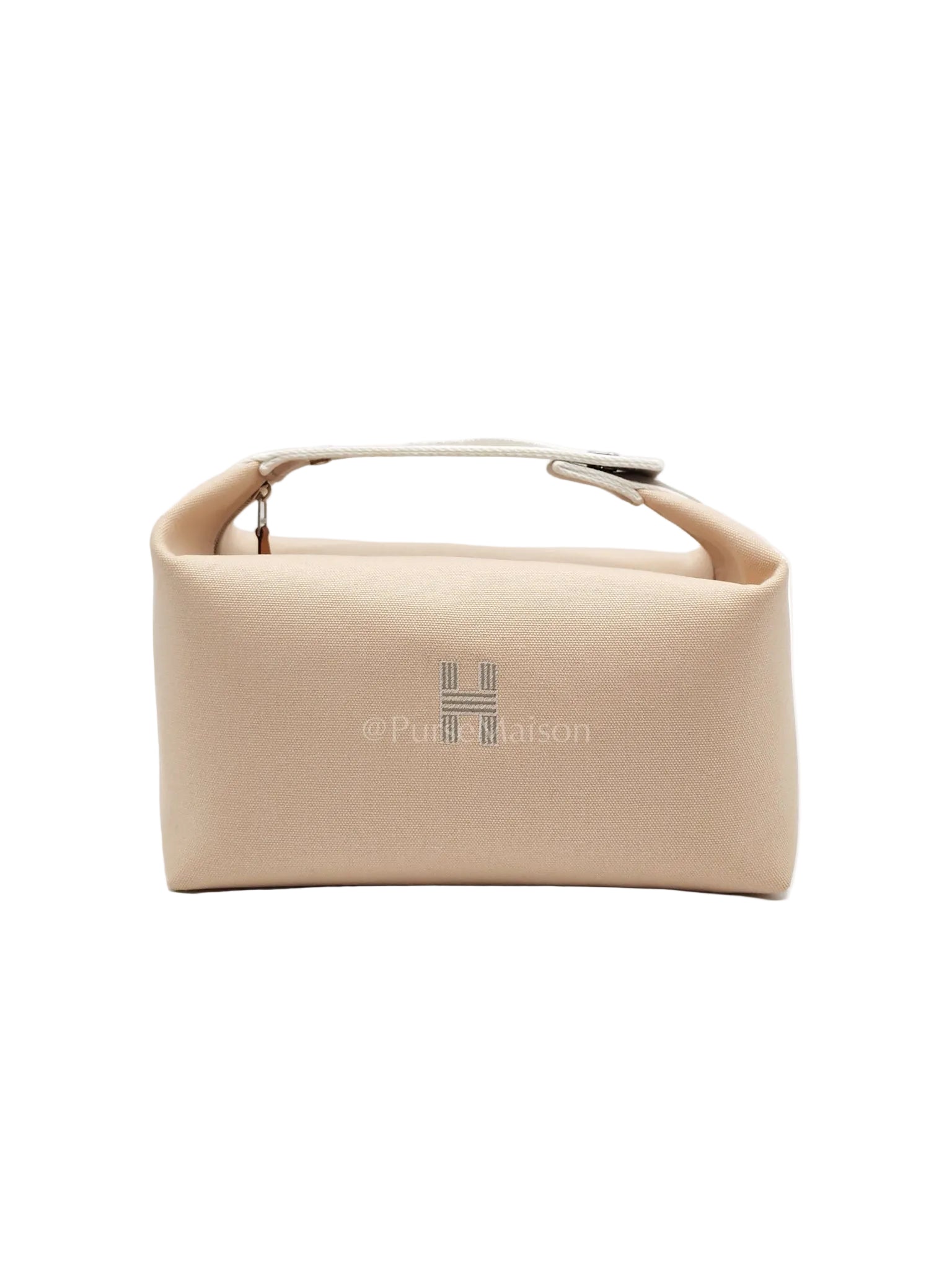 Bride A Bric GM Natural Cotton Vanity Case in Palladium Hardware | Purse Maison Luxury Bags Shop