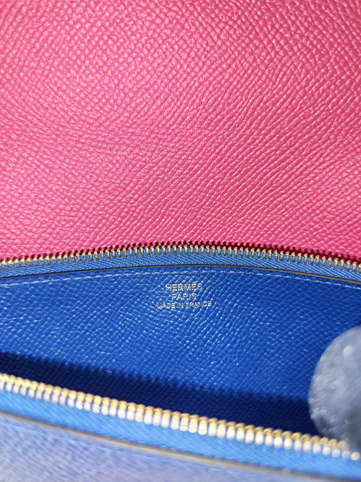 Hermes Calvi Pouch in Rose Pourpre Epsom Leather and Palladium Hardware Stamp C (2018) | Purse Maison Luxury Bags Shop