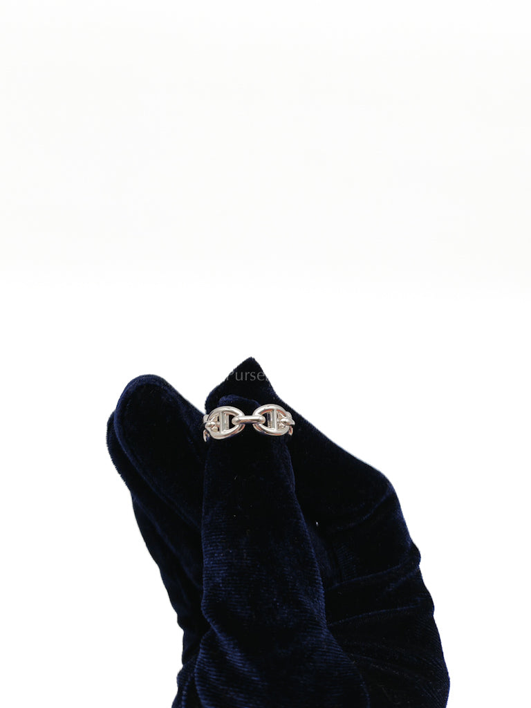 Chaine d'Ancre Enchainee Sterling Silver Ring Size 53 (17.5 mm) | Purse Maison Luxury Bags Shop