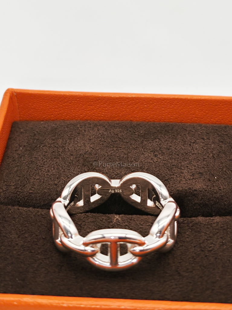 Chaine d'Ancre Enchainee Sterling Silver Ring Size 53 (17.5 mm) | Purse Maison Luxury Bags Shop