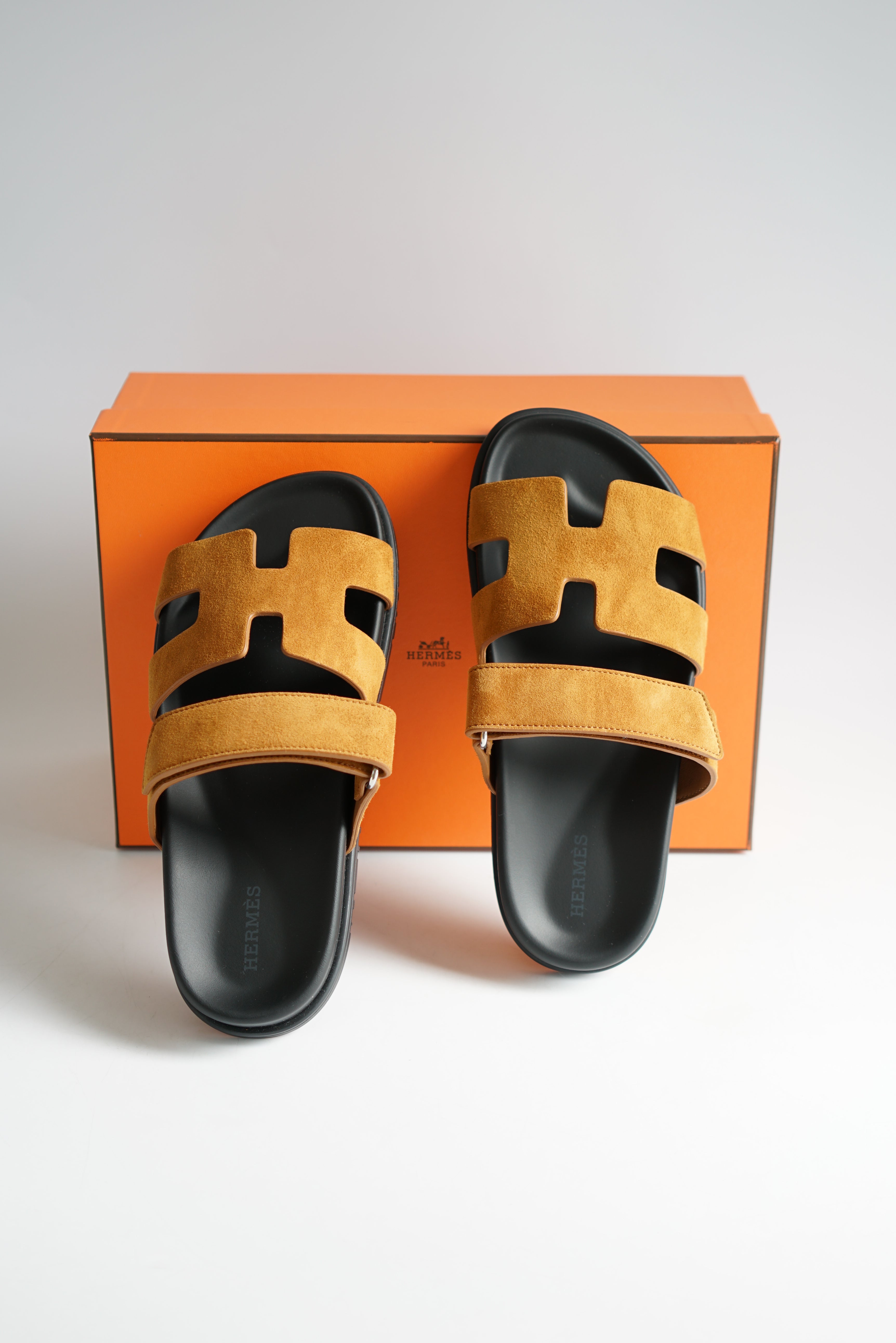 Hermes Chypre Brown in Suede Women Size 36.5