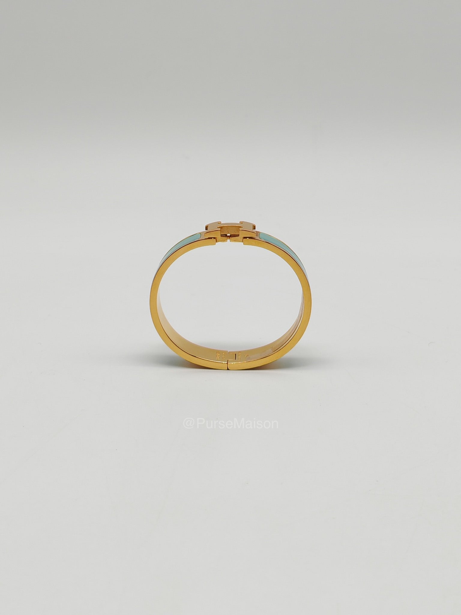 Hermes Clic H Bracelet PM in Vert Aqua Enamel Gold Hardware | Purse Maison Luxury Bags Shop