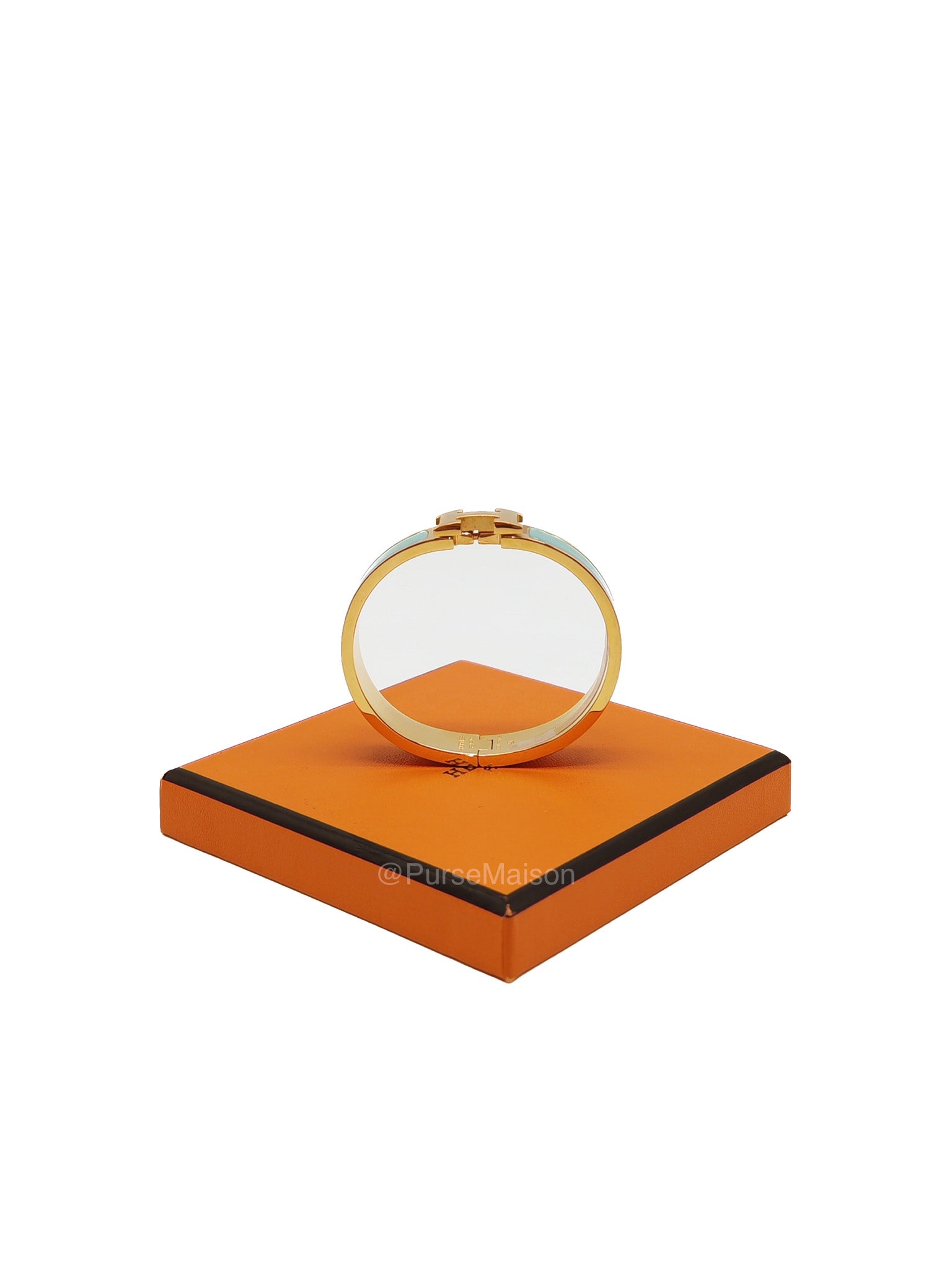 Hermes Clic H Bracelet PM in Vert Aqua Enamel Gold Hardware | Purse Maison Luxury Bags Shop