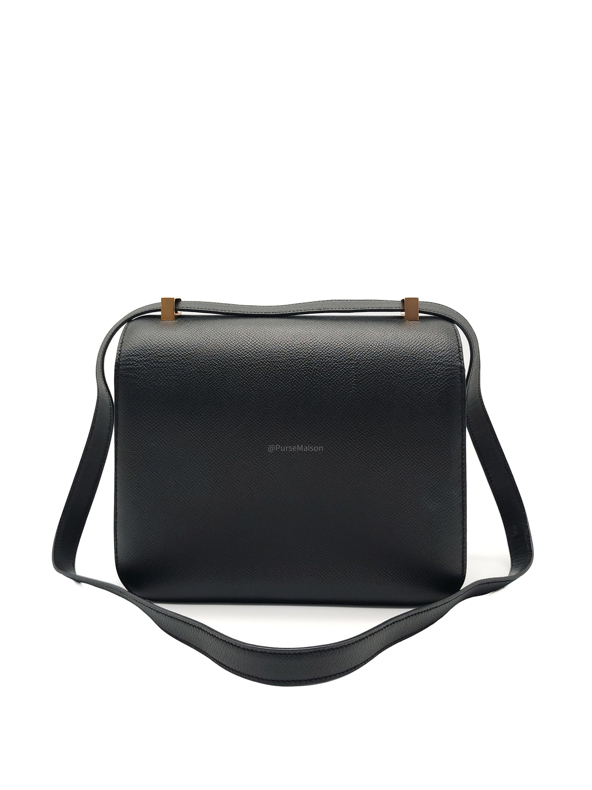 Hermes Constance 24 in Black Epsom Leather and Rose Gold Hardware Stamp A (2017) | Purse Maison Luxury Bags Shop