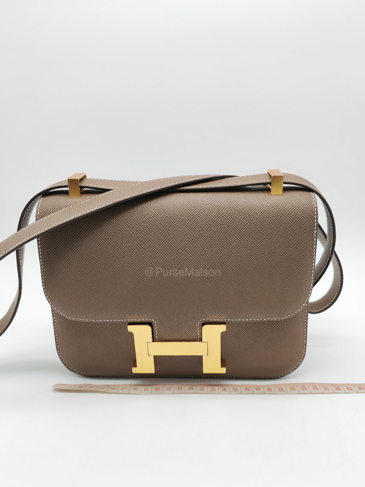 Hermes Constance 24 in Etoupe Epsom Leather and Gold Hardware Stamp U (2022) | Purse Maison Luxury Bags Shop