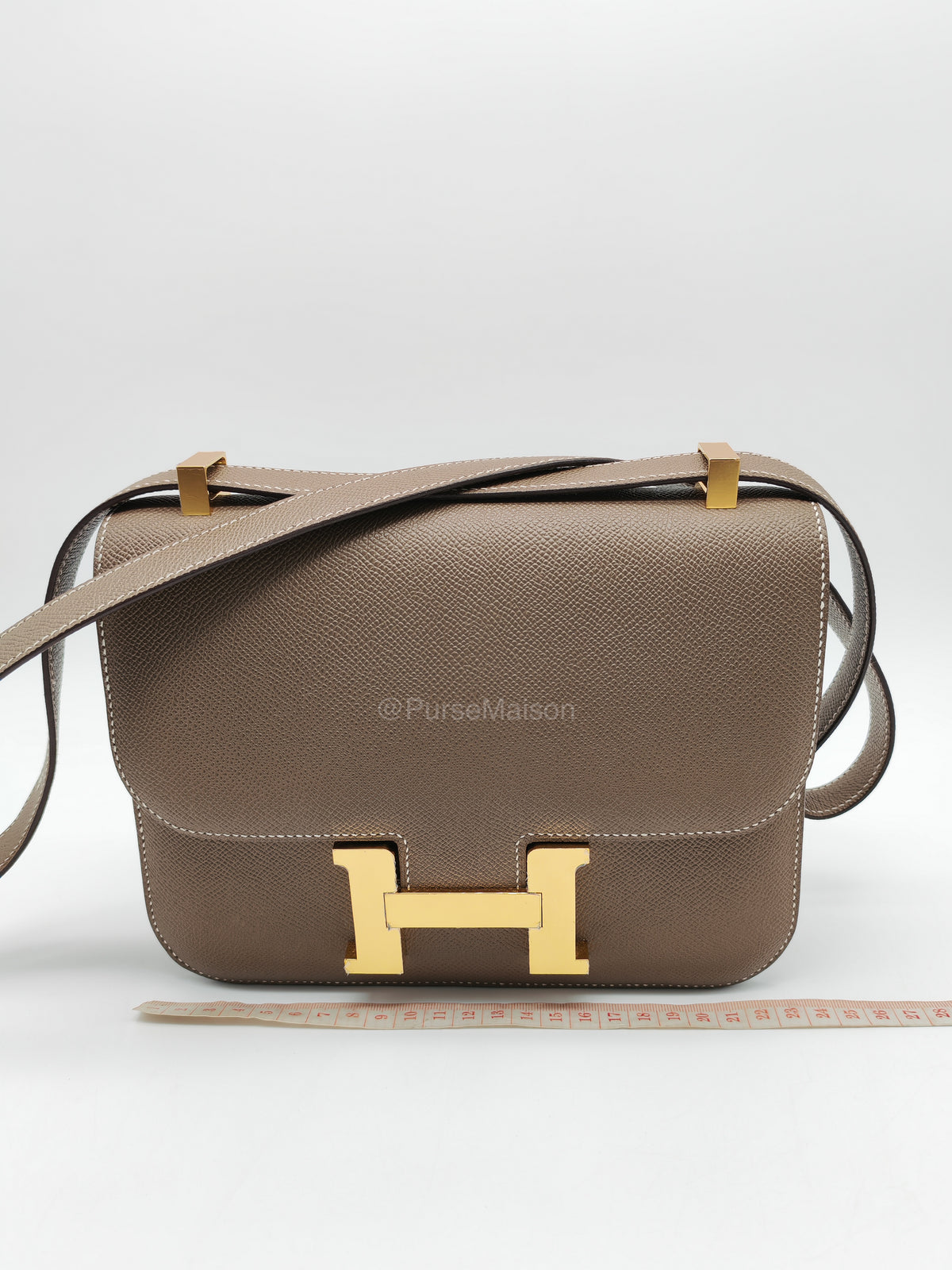 Hermes Constance 24 in Etoupe Epsom Leather and Gold Hardware Stamp U (2022) | Purse Maison Luxury Bags Shop