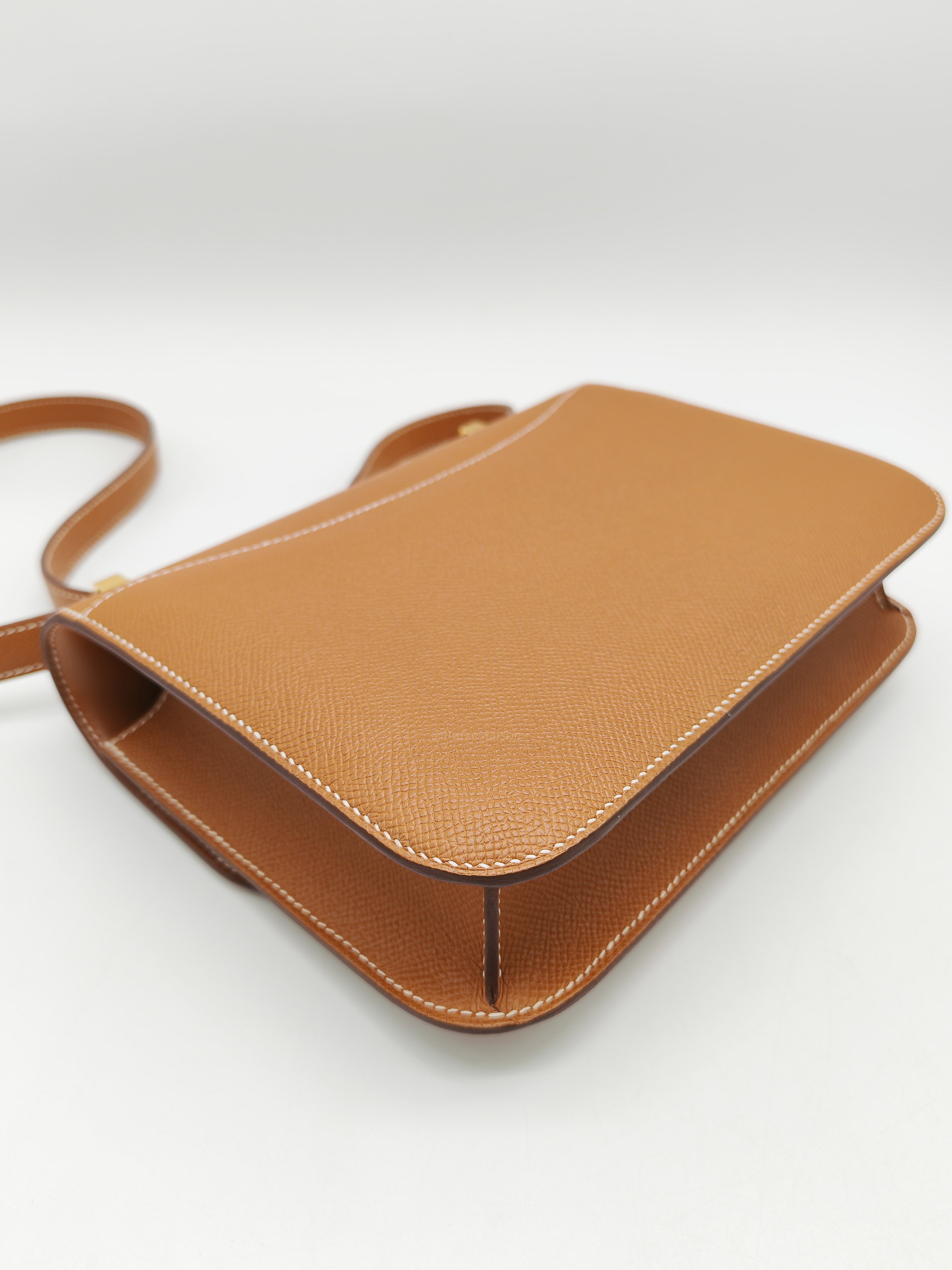 Hermes Constance 24 in Gold Epsom Leather and Gold Hardware Stamp U (2022) | Purse Maison Luxury Bags Shop
