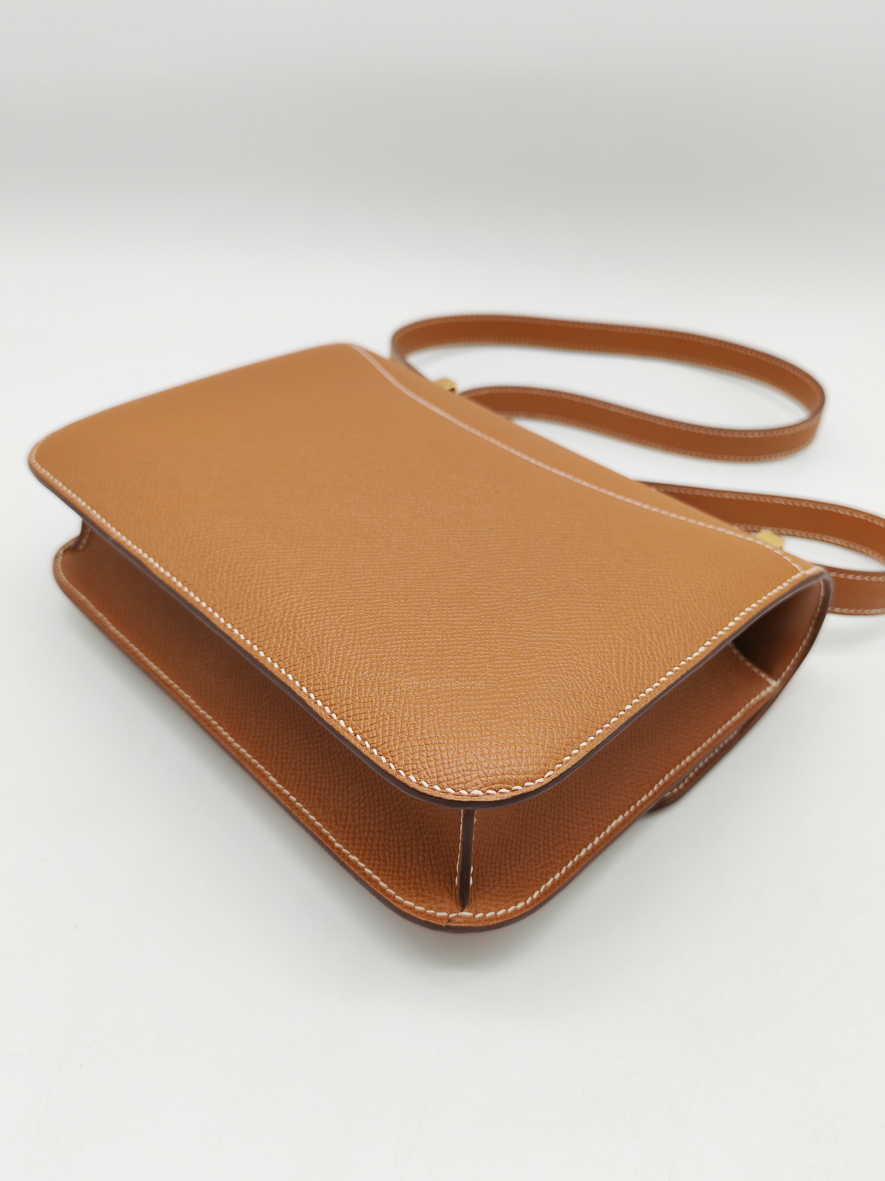 Hermes Constance 24 in Gold Epsom Leather and Gold Hardware Stamp U (2022) | Purse Maison Luxury Bags Shop