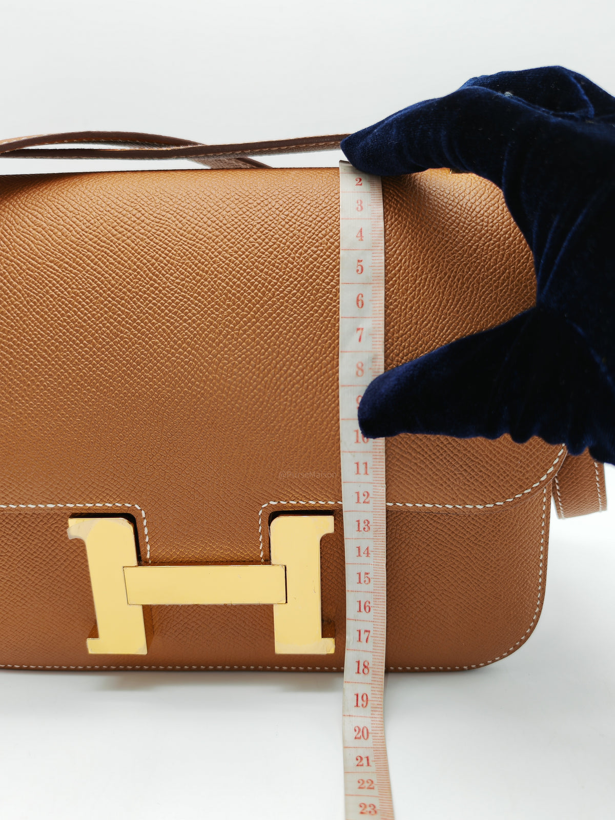 Hermes Constance 24 in Gold Epsom Leather and Gold Hardware Stamp U (2022) | Purse Maison Luxury Bags Shop
