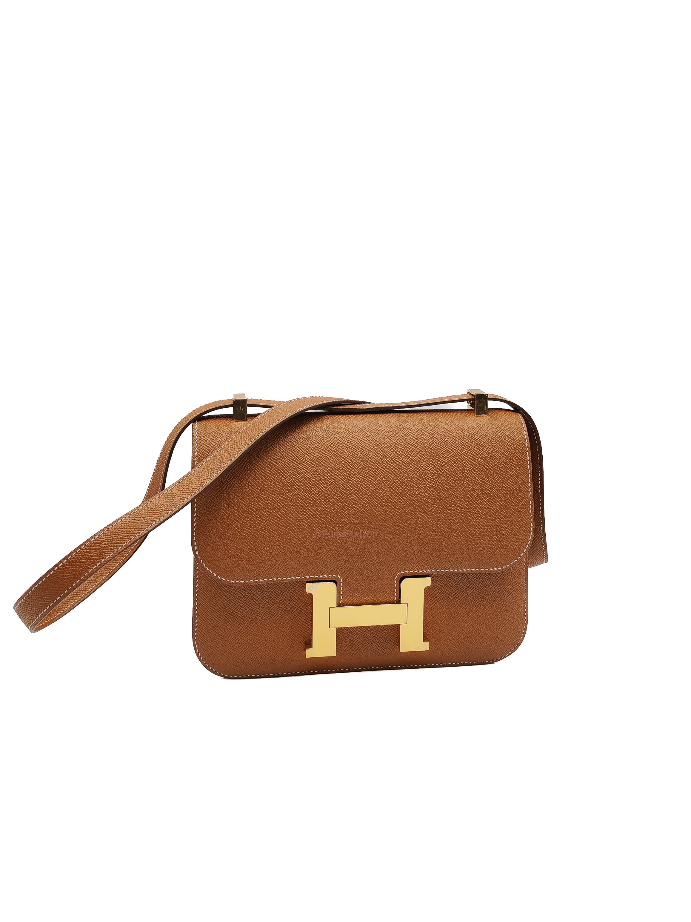 Hermes Constance 24 in Gold Epsom Leather and Gold Hardware Stamp U (2022) | Purse Maison Luxury Bags Shop