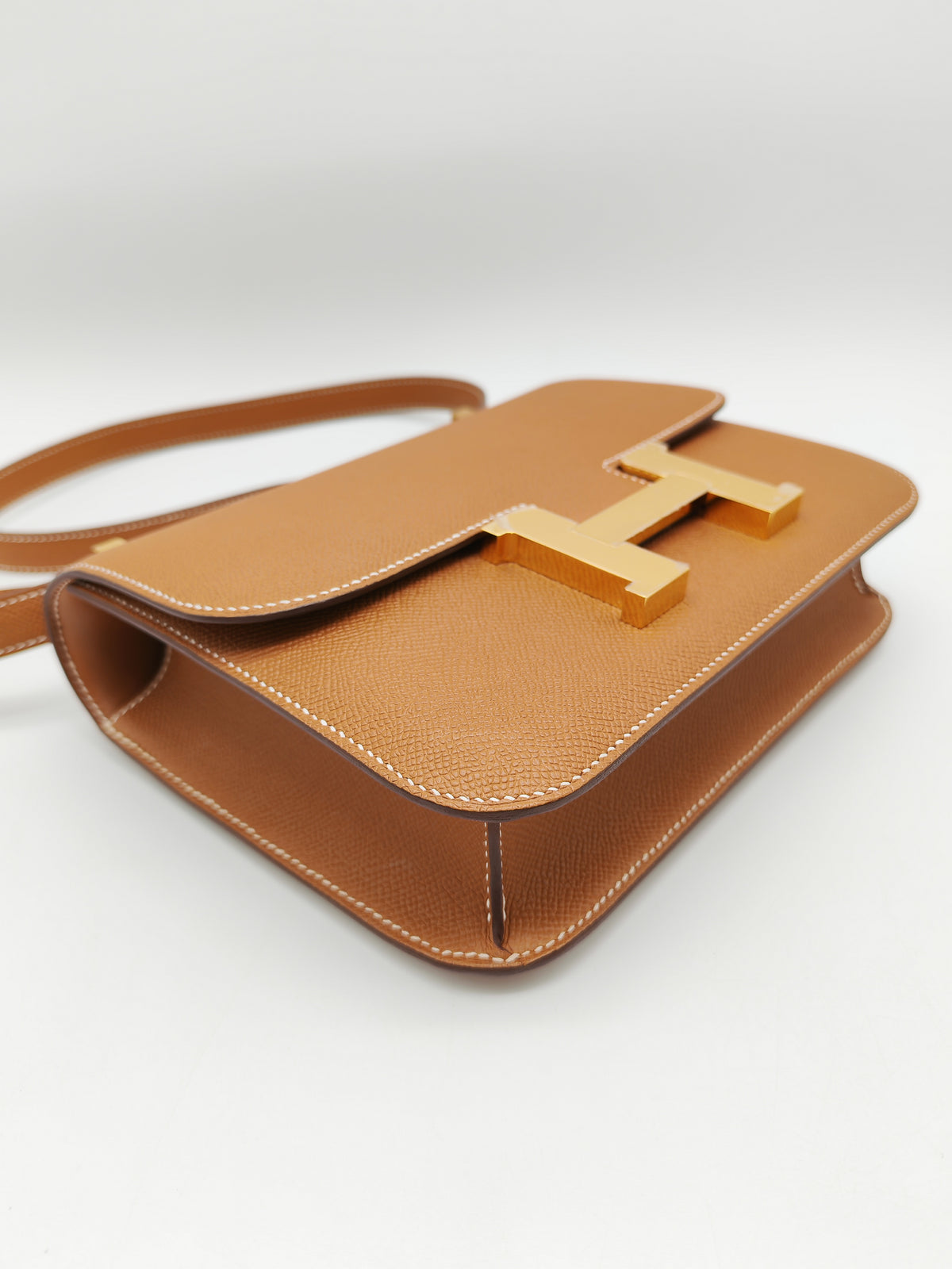 Hermes Constance 24 in Gold Epsom Leather and Gold Hardware Stamp U (2022) | Purse Maison Luxury Bags Shop
