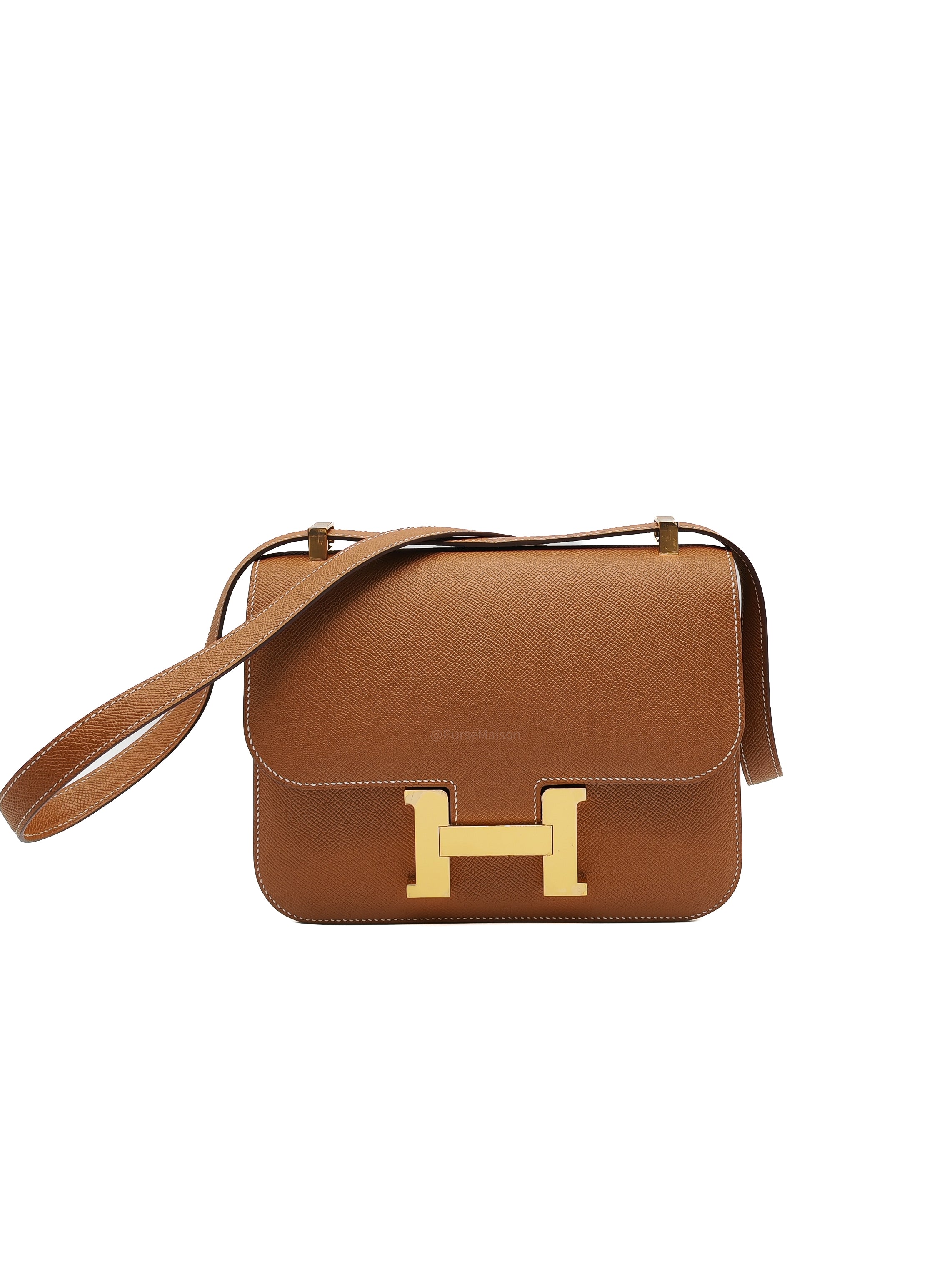 Hermes Constance 24 in Gold Epsom Leather and Gold Hardware Stamp U (2022) | Purse Maison Luxury Bags Shop