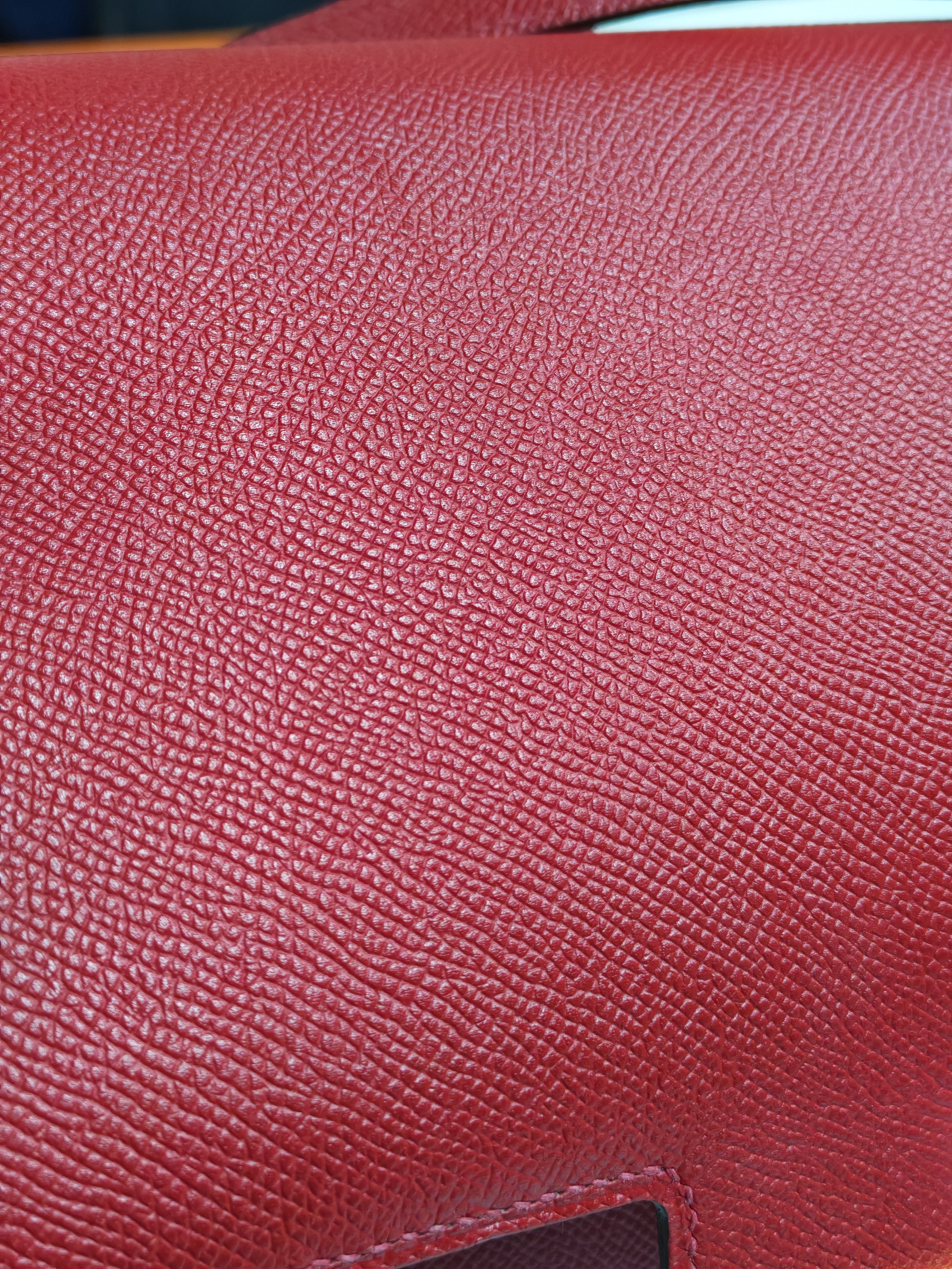 Constance 24 in Red Epsom Leather and Gold Hardware Stamp X (2016) | Purse Maison Luxury Bags Shop
