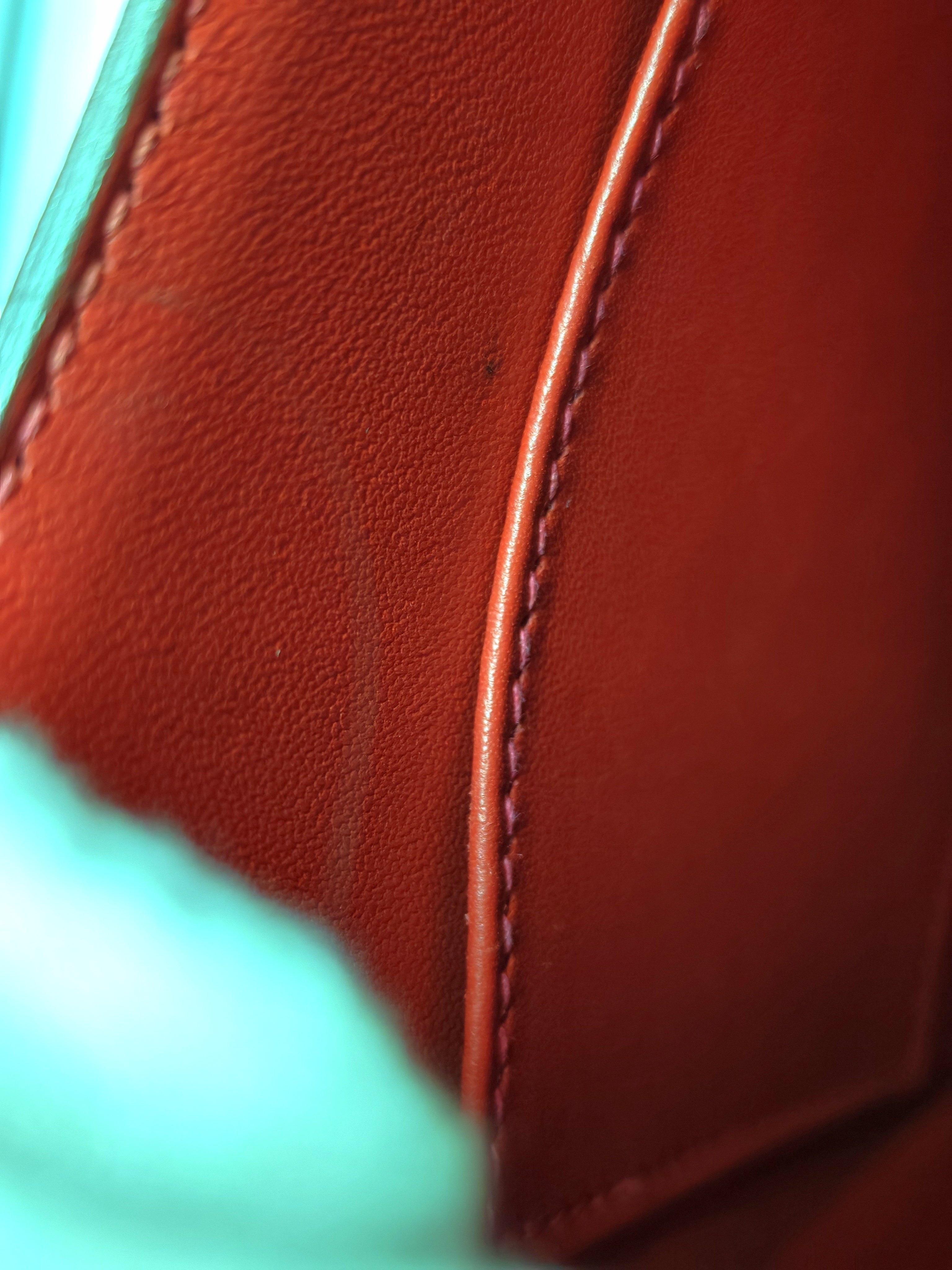 Constance 24 in Red Epsom Leather and Gold Hardware Stamp X (2016) | Purse Maison Luxury Bags Shop