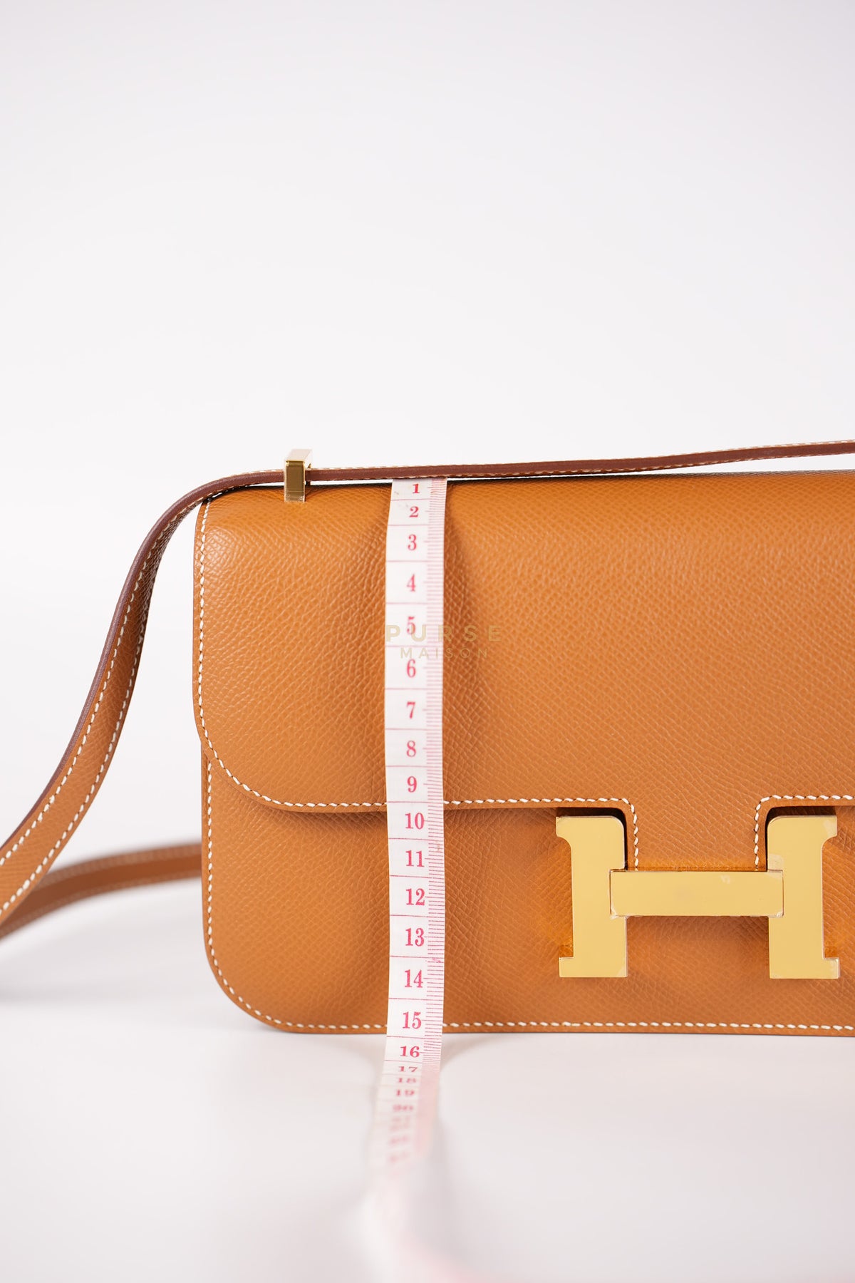 Constance Elan Gold Epsom Leather Gold Hardware Stamp W(2024) | Purse Maison Luxury Bags Shop