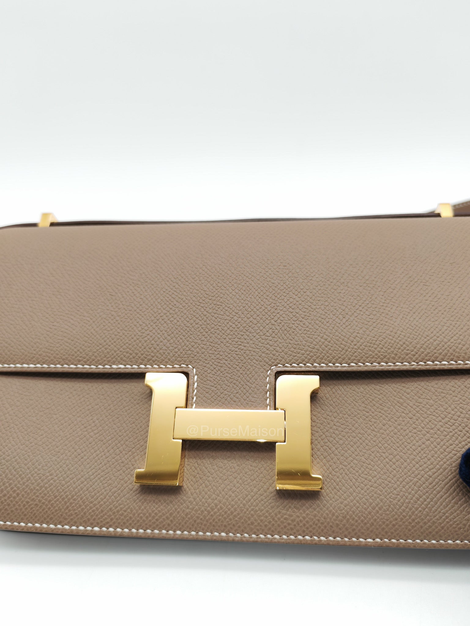 Hermes Constance Elan in Etoupe Epsom Leather and Gold Hardware Stamp B (2023) | Purse Maison Luxury Bags Shop