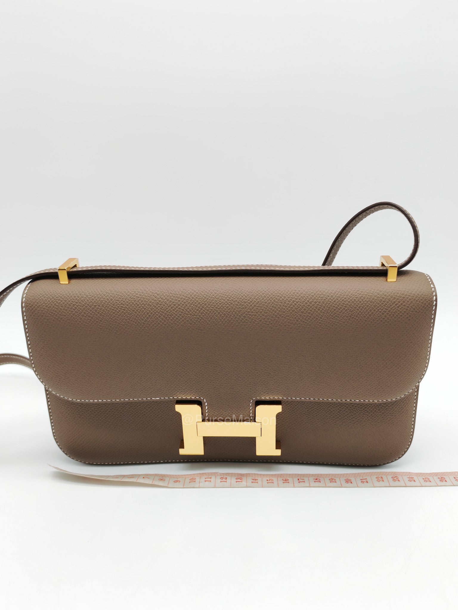 Hermes Constance Elan in Etoupe Epsom Leather and Gold Hardware Stamp B (2023) | Purse Maison Luxury Bags Shop