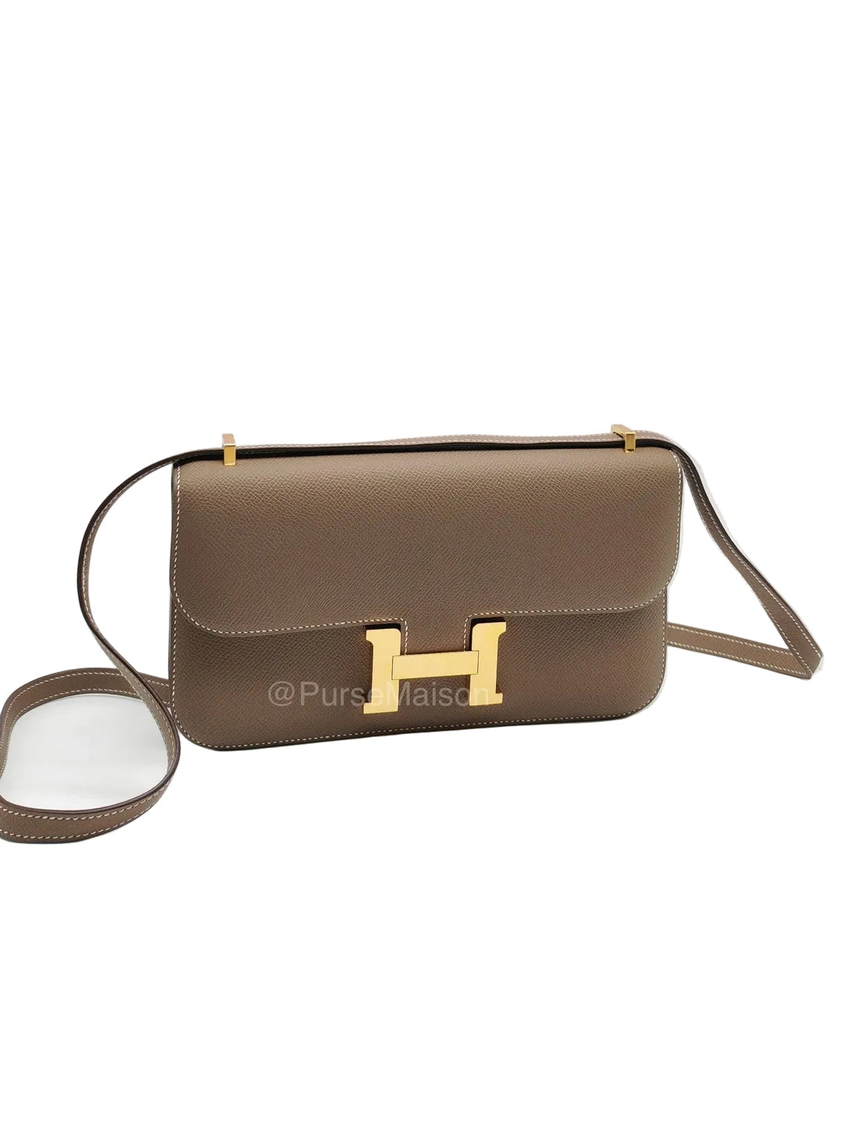 Hermes Constance Elan in Etoupe Epsom Leather and Gold Hardware Stamp B (2023) | Purse Maison Luxury Bags Shop