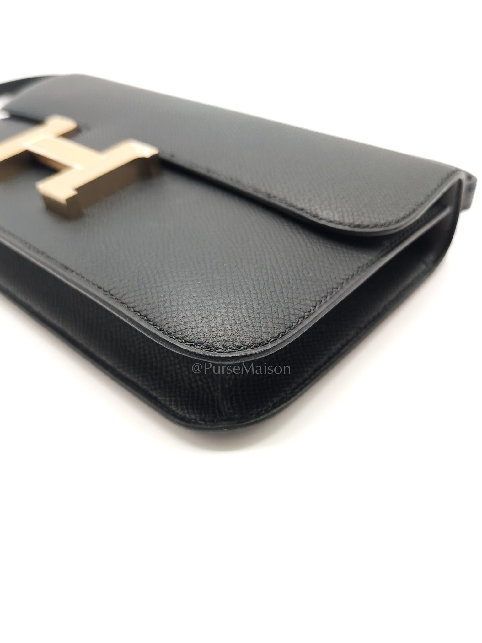 Constance Elan in Noir Epsom Leather Brushed Gold Hardware Stamp K(2025) | Purse Maison Luxury Bags Shop