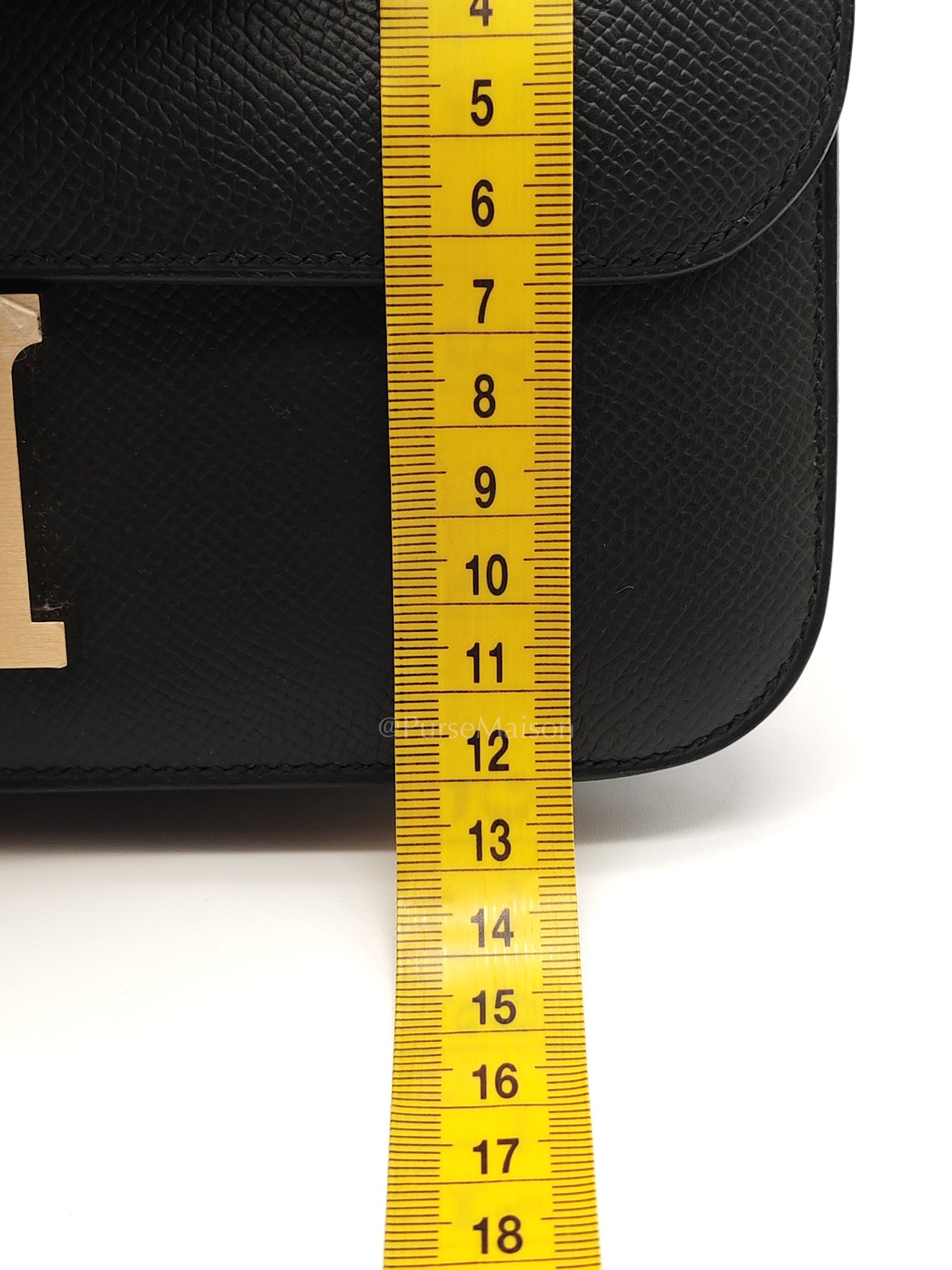Constance Elan in Noir Epsom Leather Brushed Gold Hardware Stamp K(2025) | Purse Maison Luxury Bags Shop