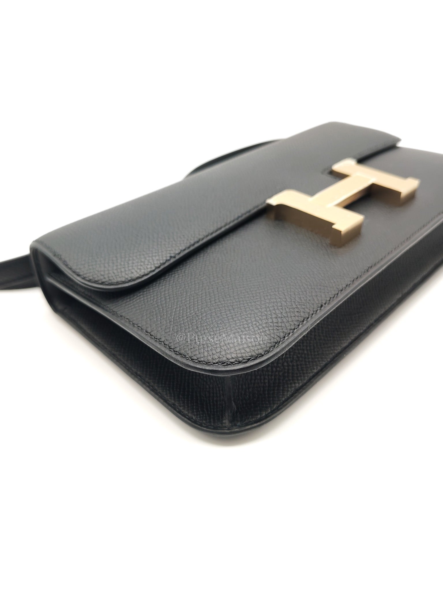 Constance Elan in Noir Epsom Leather Brushed Gold Hardware Stamp K(2025) | Purse Maison Luxury Bags Shop