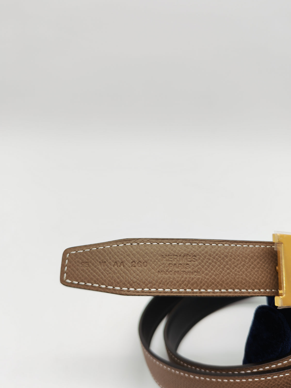 Hermes Constance H Buckle Reversible Belt in Etoupe and Gold Hardware Stamp W (2024) | Purse Maison Luxury Bags Shop