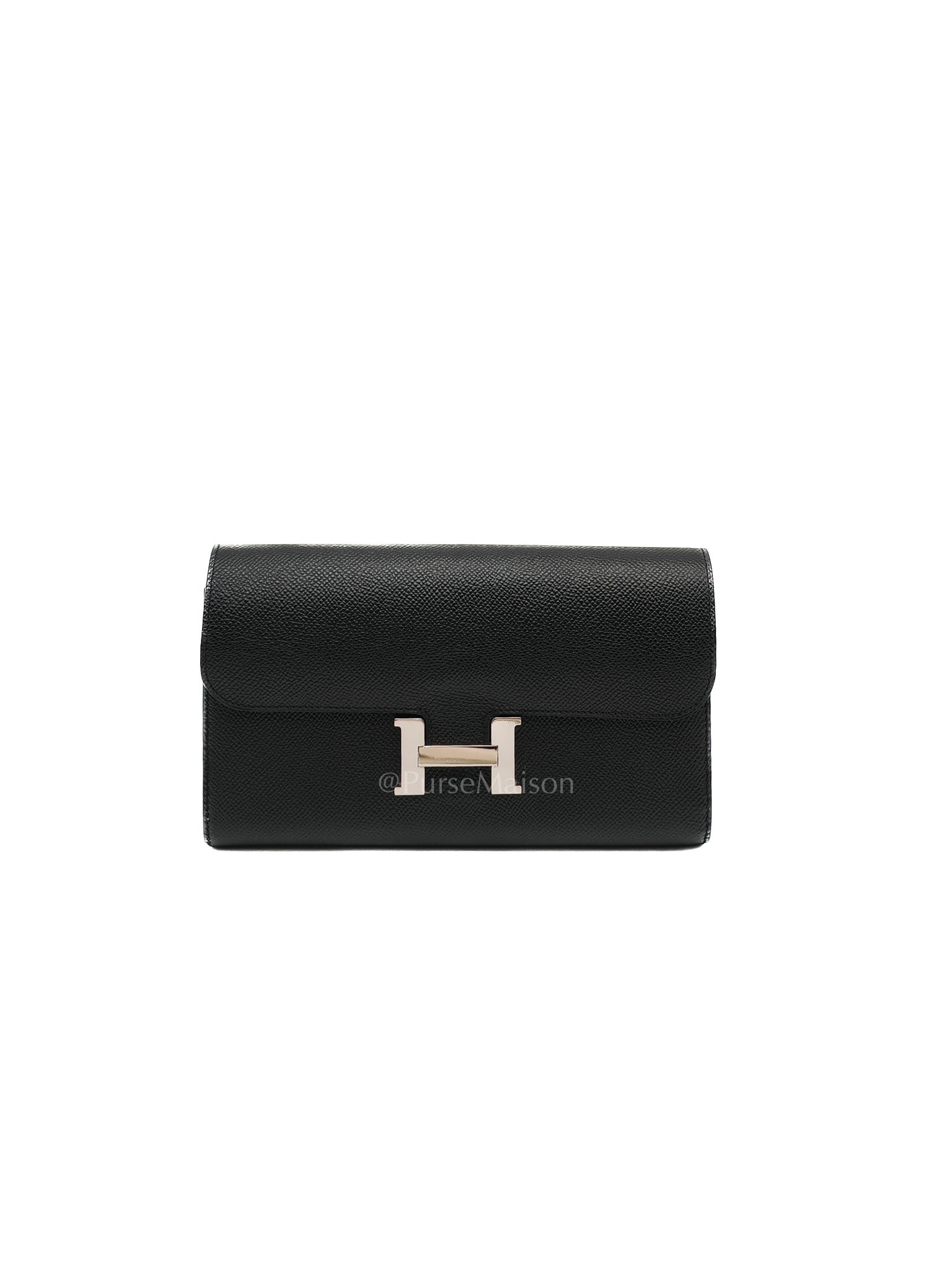 Constance To Go in Black Epsom Leather and Palladium Hardware Stamp A (2017) | Purse Maison Luxury Bags Shop