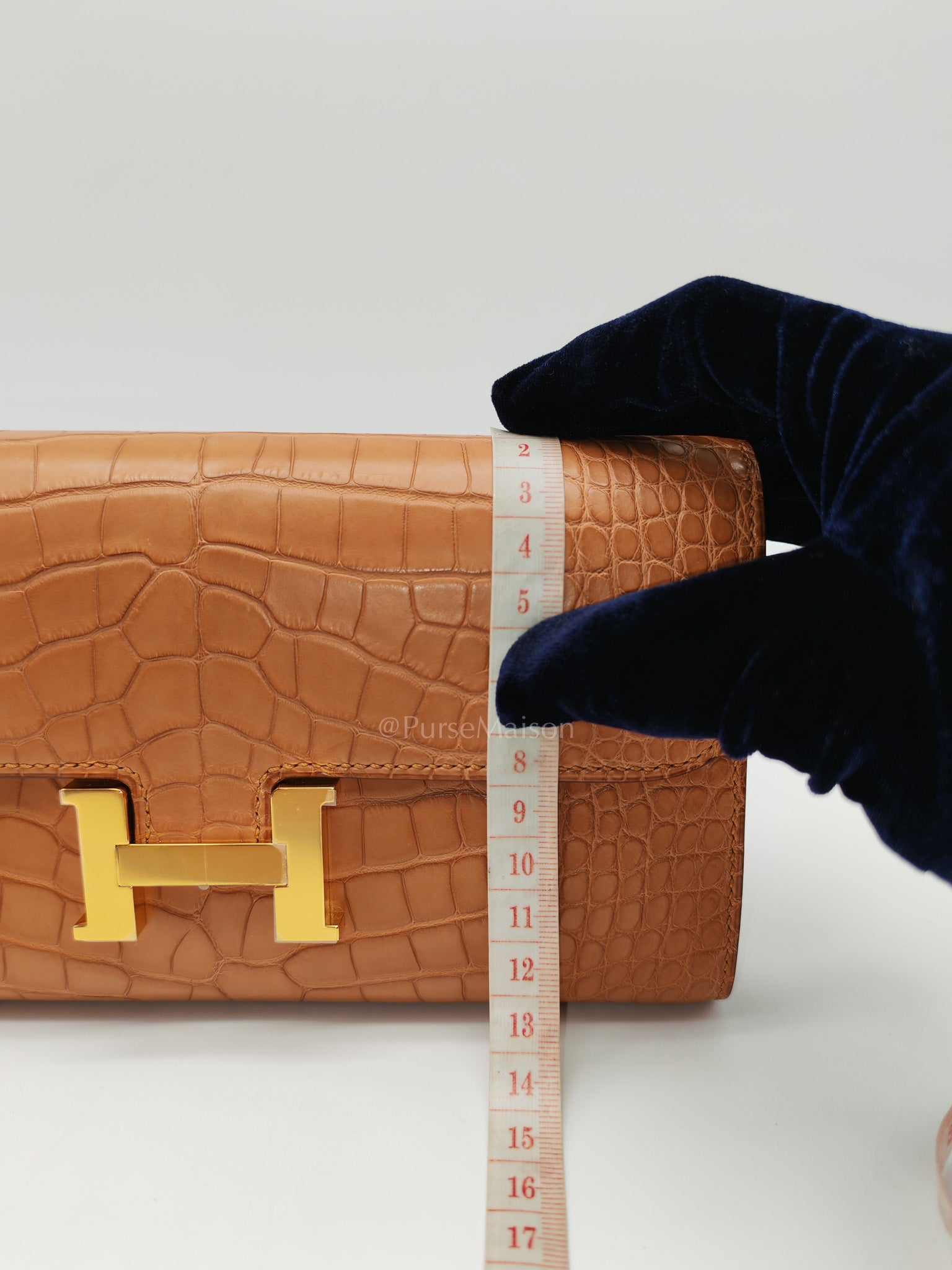Constance To Go in Gold Matte Aligator Leather Gold Hardware Stamp Z(2021) | Purse Maison Luxury Bags Shop