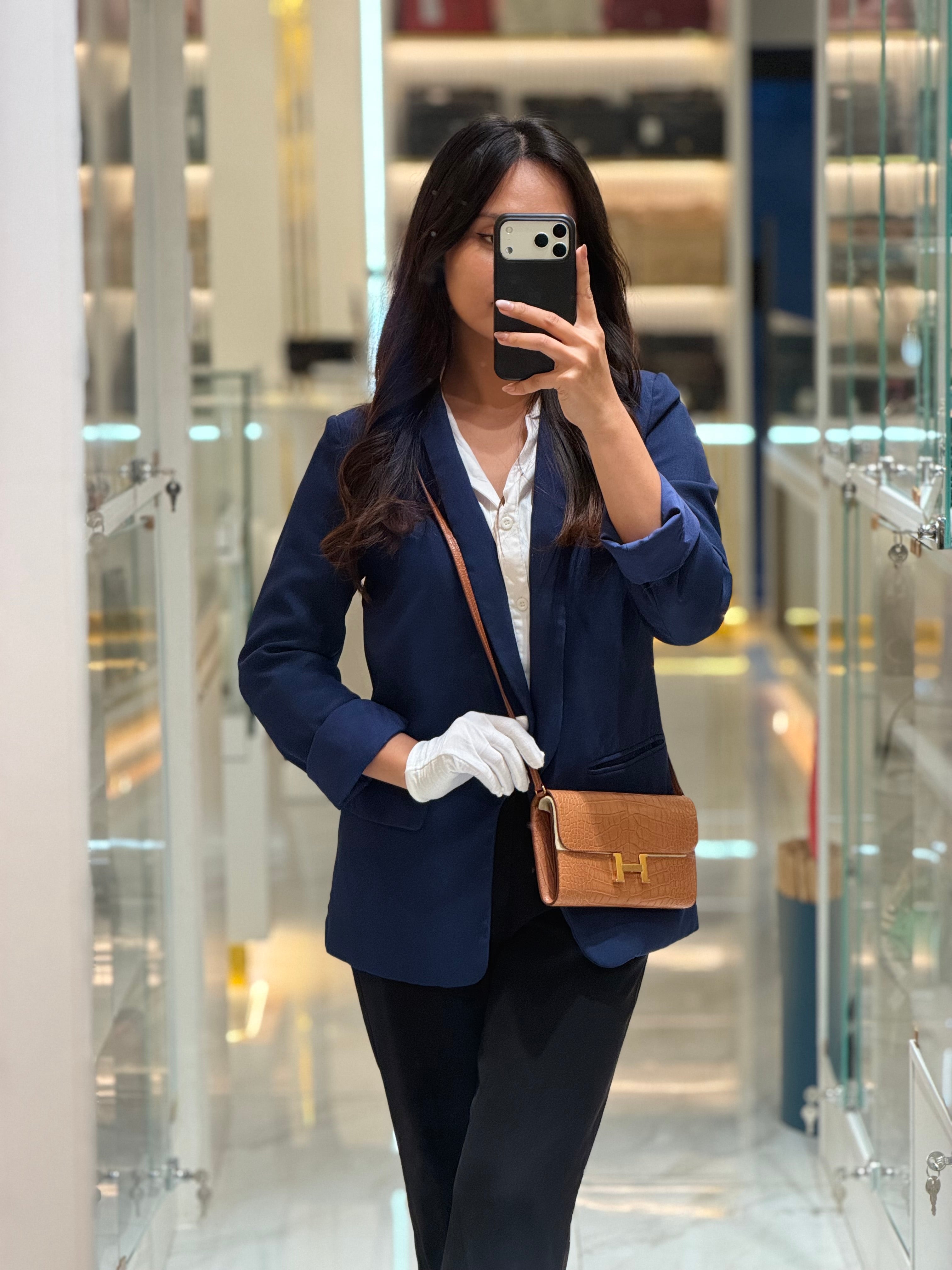 Hermes Constance To Go in Gold Matte Aligator Leather Gold Hardware Stamp Z(2021) | Purse Maison Luxury Bags Shop