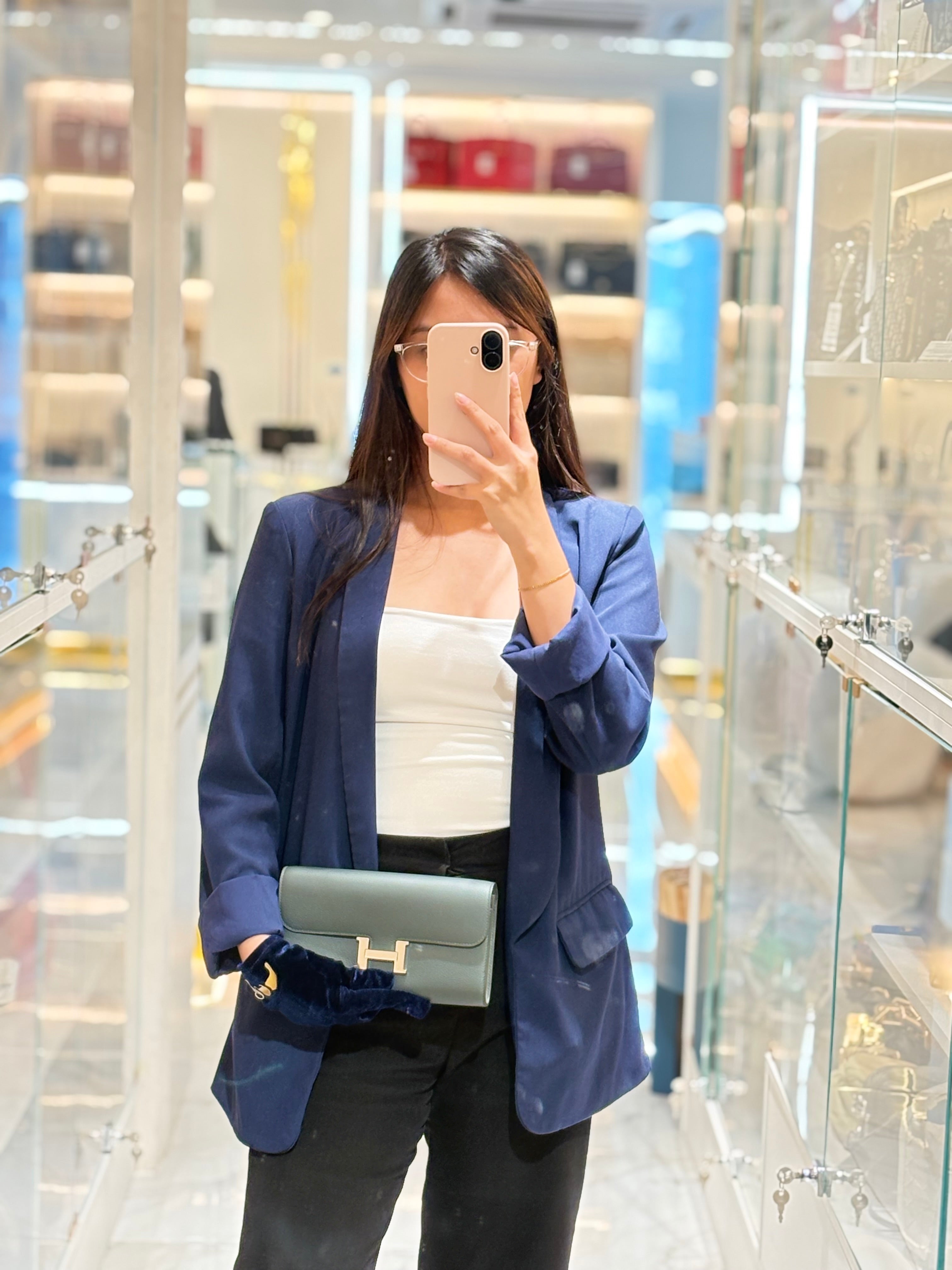 Constance To Go in Vert Mangrove Evercolor Leather Palladium Hadware Stamp K(2025) | Purse Maison Luxury Bags Shop