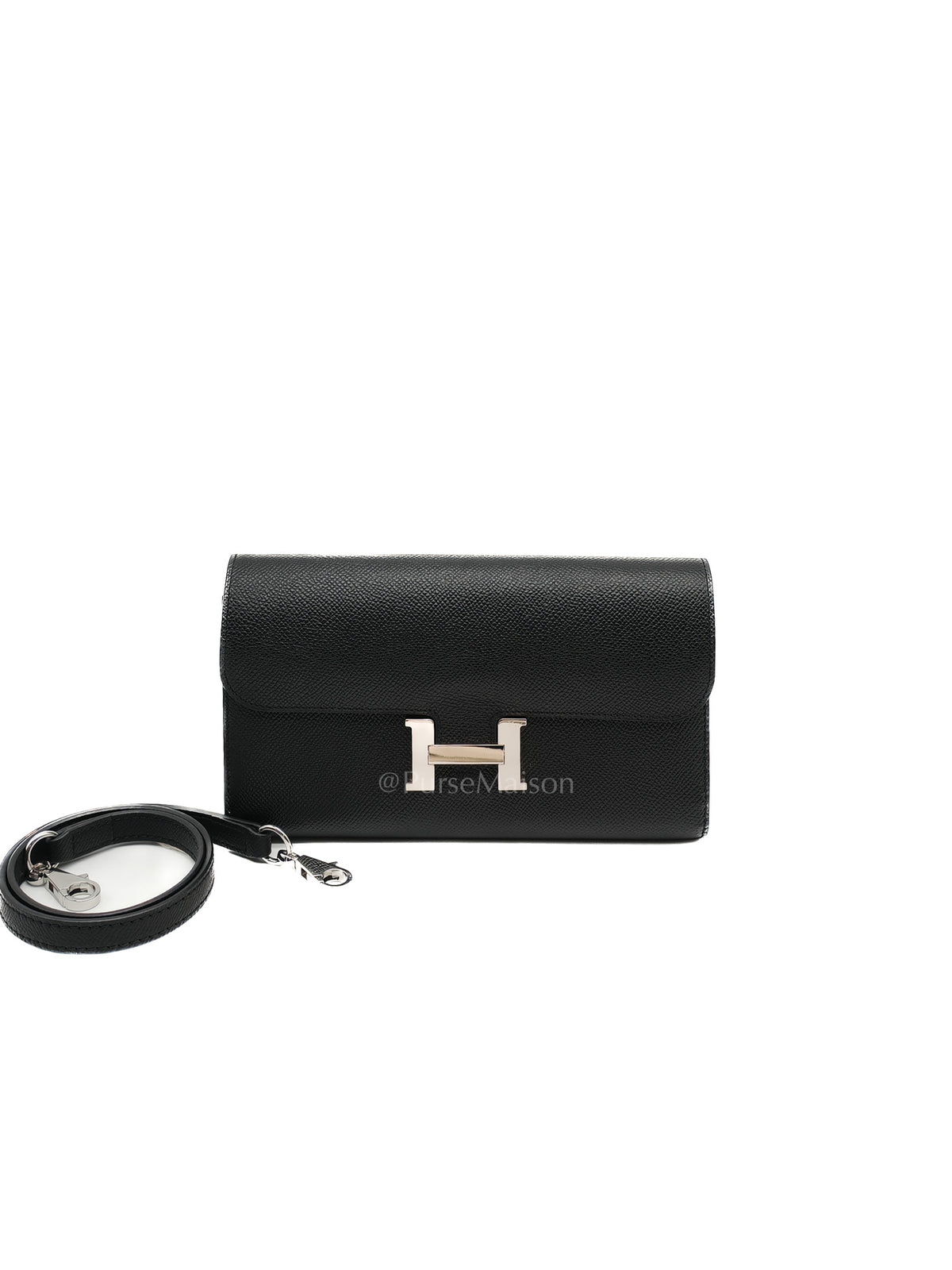 Constance To Go in Black Epsom Leather and Palladium Hardware Stamp A (2017) | Purse Maison Luxury Bags Shop