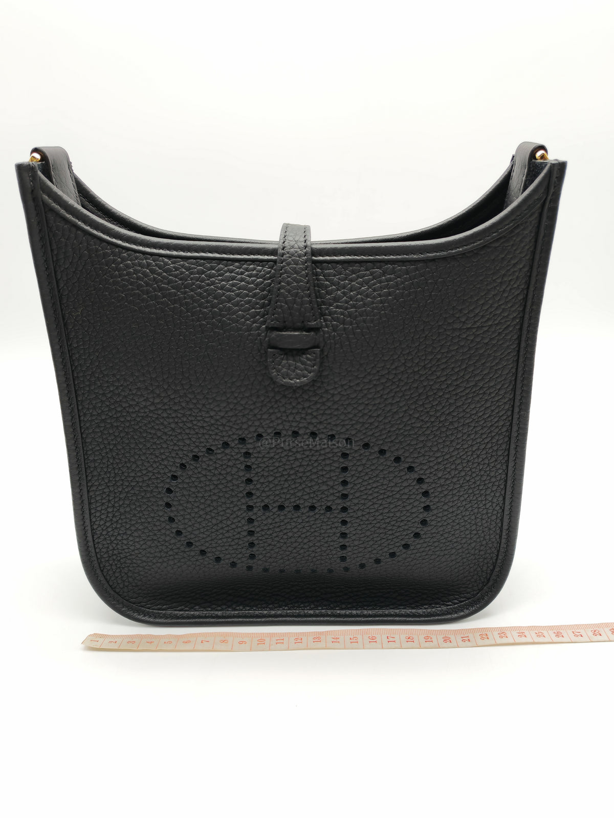 Hermes Evelyne 23 in Black/Noir Clemence Leather Gold Hardware Stamp G(2026) | Purse Maison Luxury Bags Shop