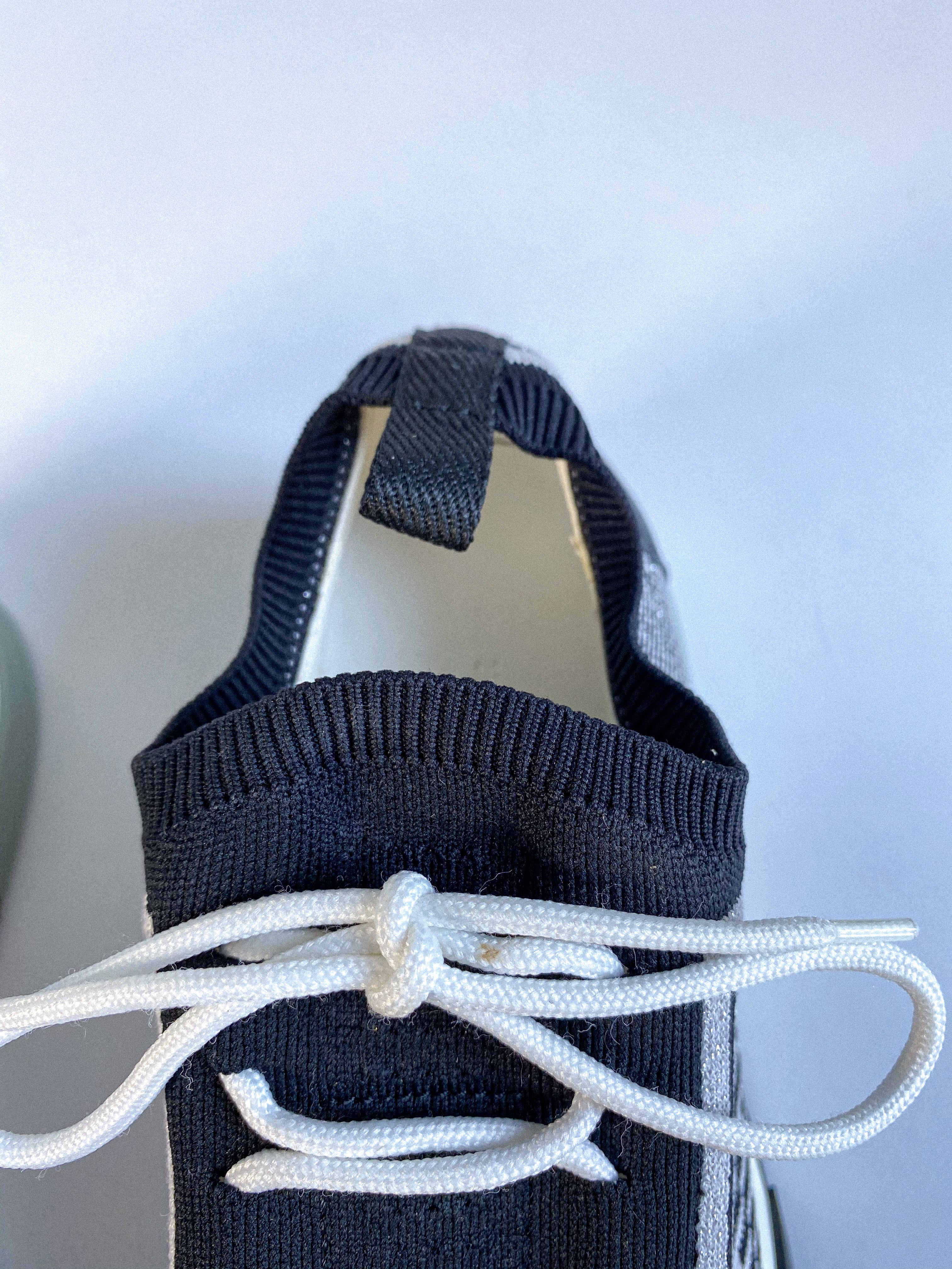 Hermes Fabric and Suede Addict Women’s Low Sneakers (Black/White) Size 40 EUR, 26.5cm