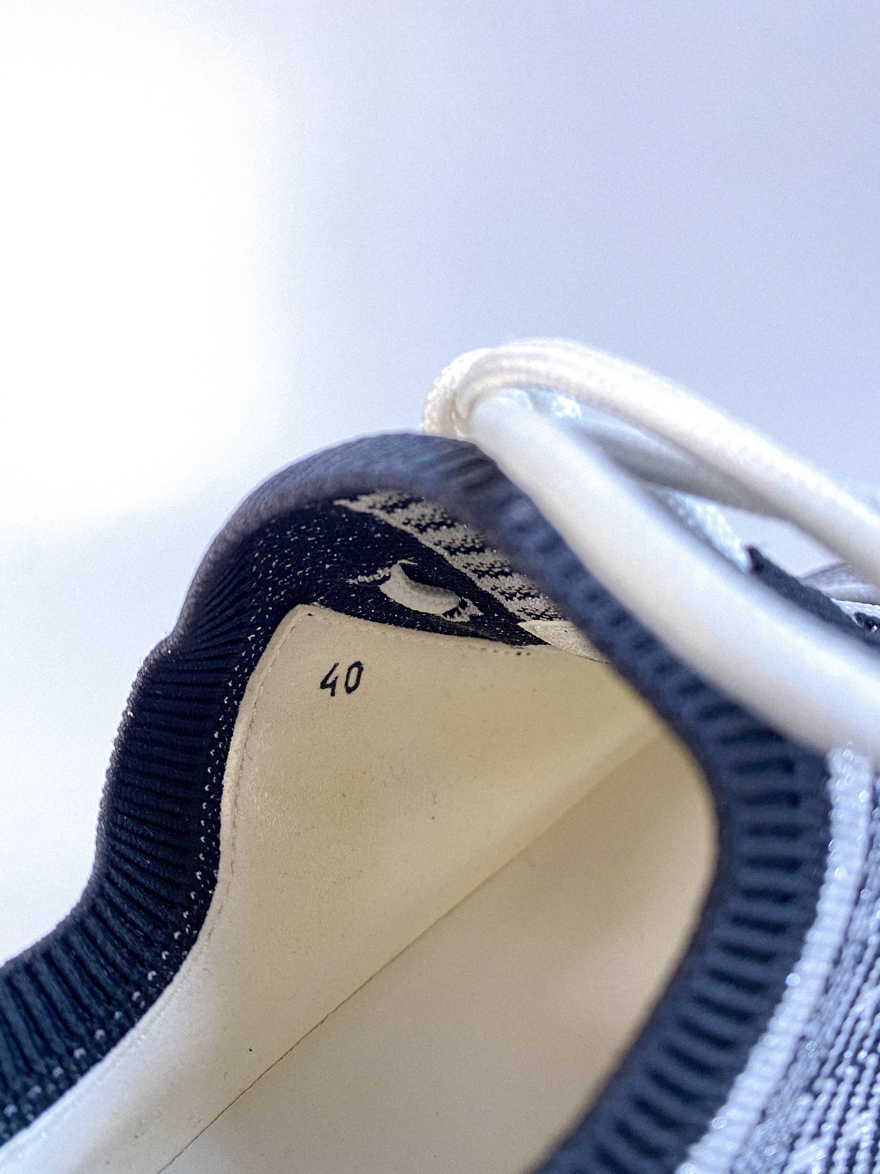 Hermes Fabric and Suede Addict Women’s Low Sneakers (Black/White) Size 40 EUR, 26.5cm