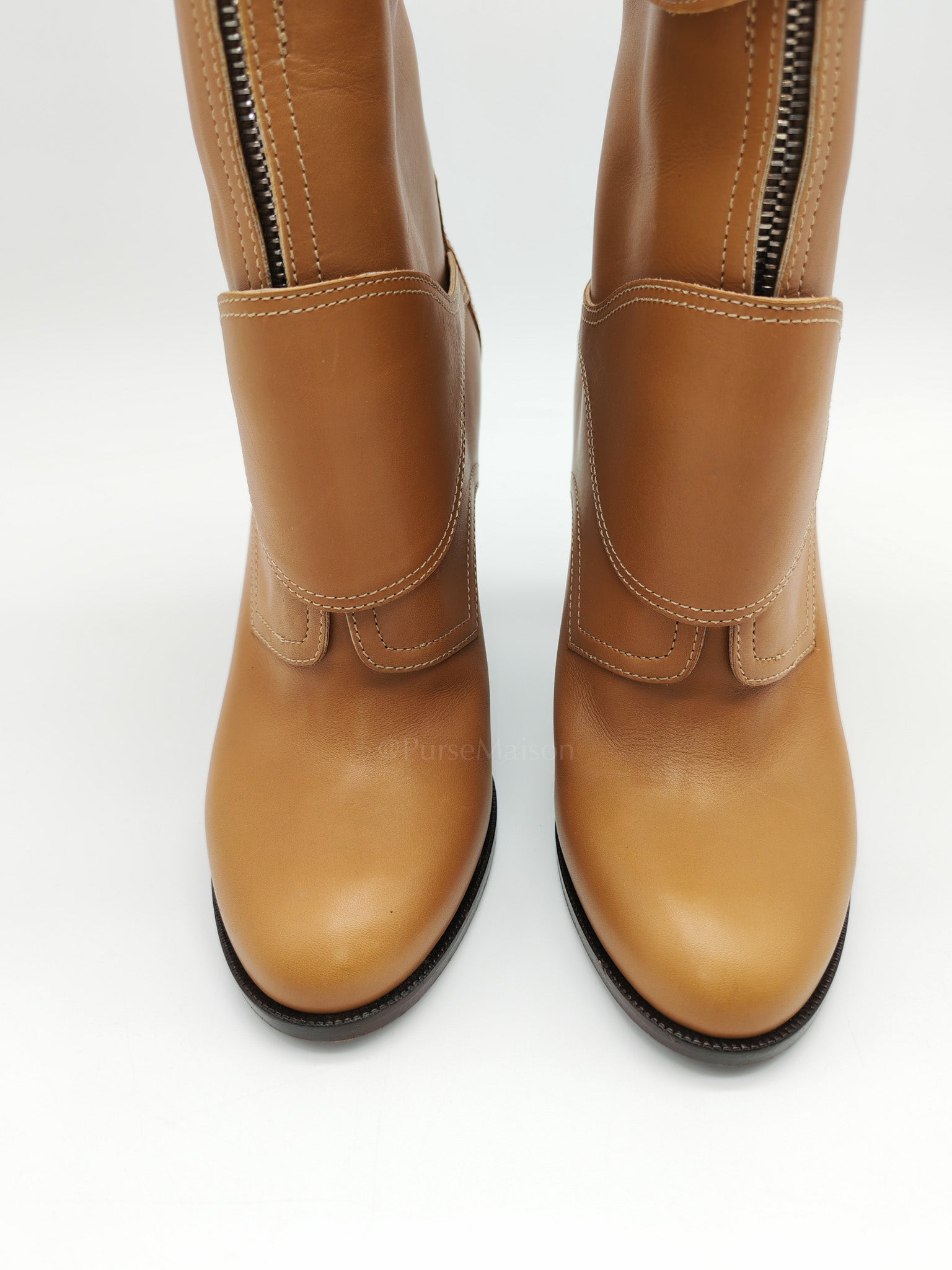 Feeling Veau Bottine Boots in Tabac Camel Size 38 (24cm) | Purse Maison Luxury Bags Shop