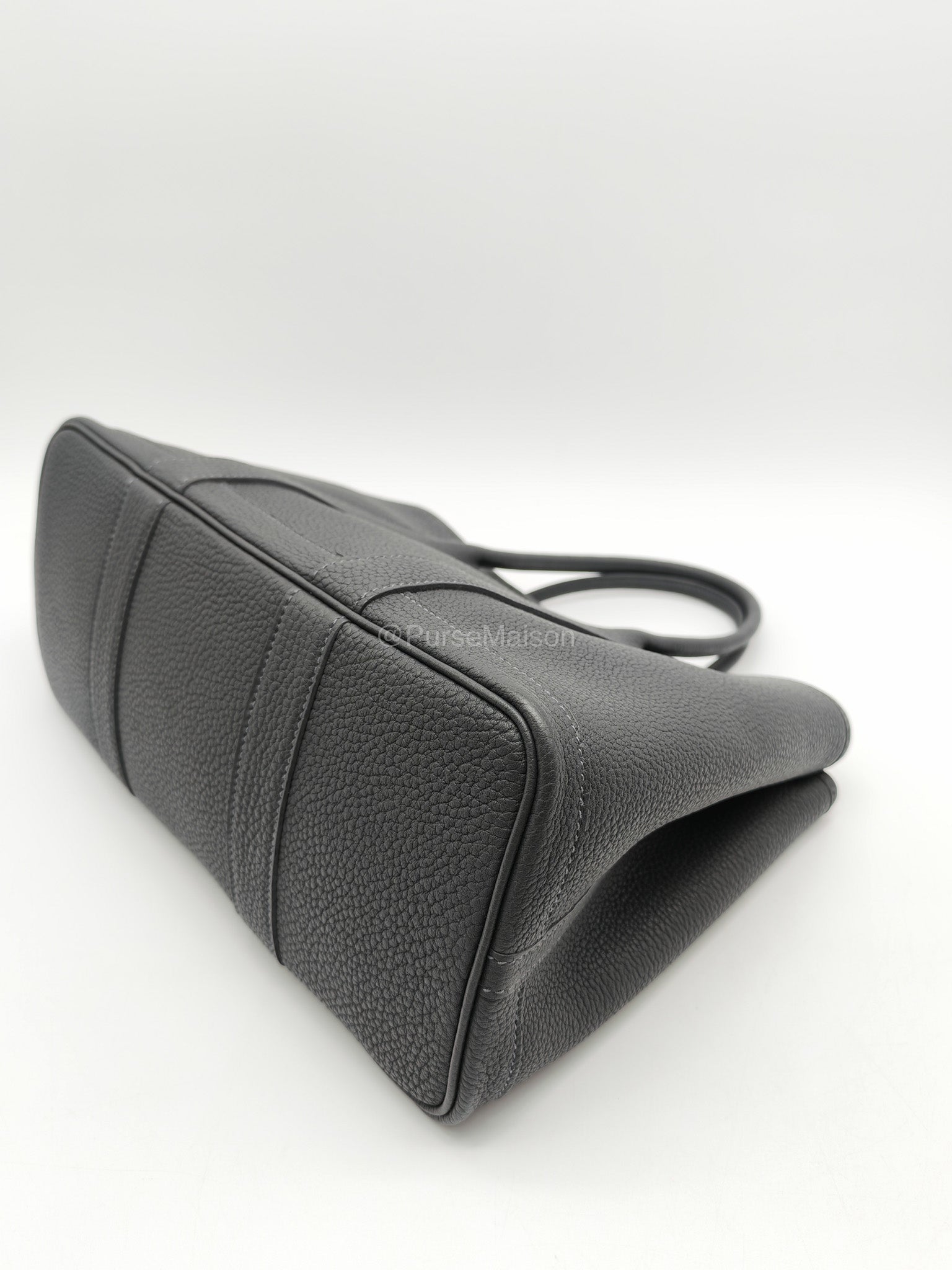 Hermes Garden Party 30 in Plomb Negonda Leather Palladium Hardware Stamp W(2024) | Purse Maison Luxury Bags Shop