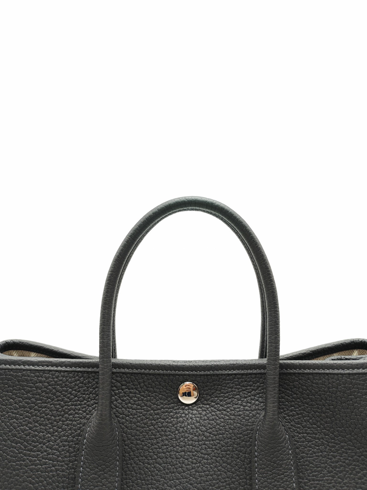 Hermes Garden Party 30 in Plomb Negonda Leather Palladium Hardware Stamp W(2024) | Purse Maison Luxury Bags Shop