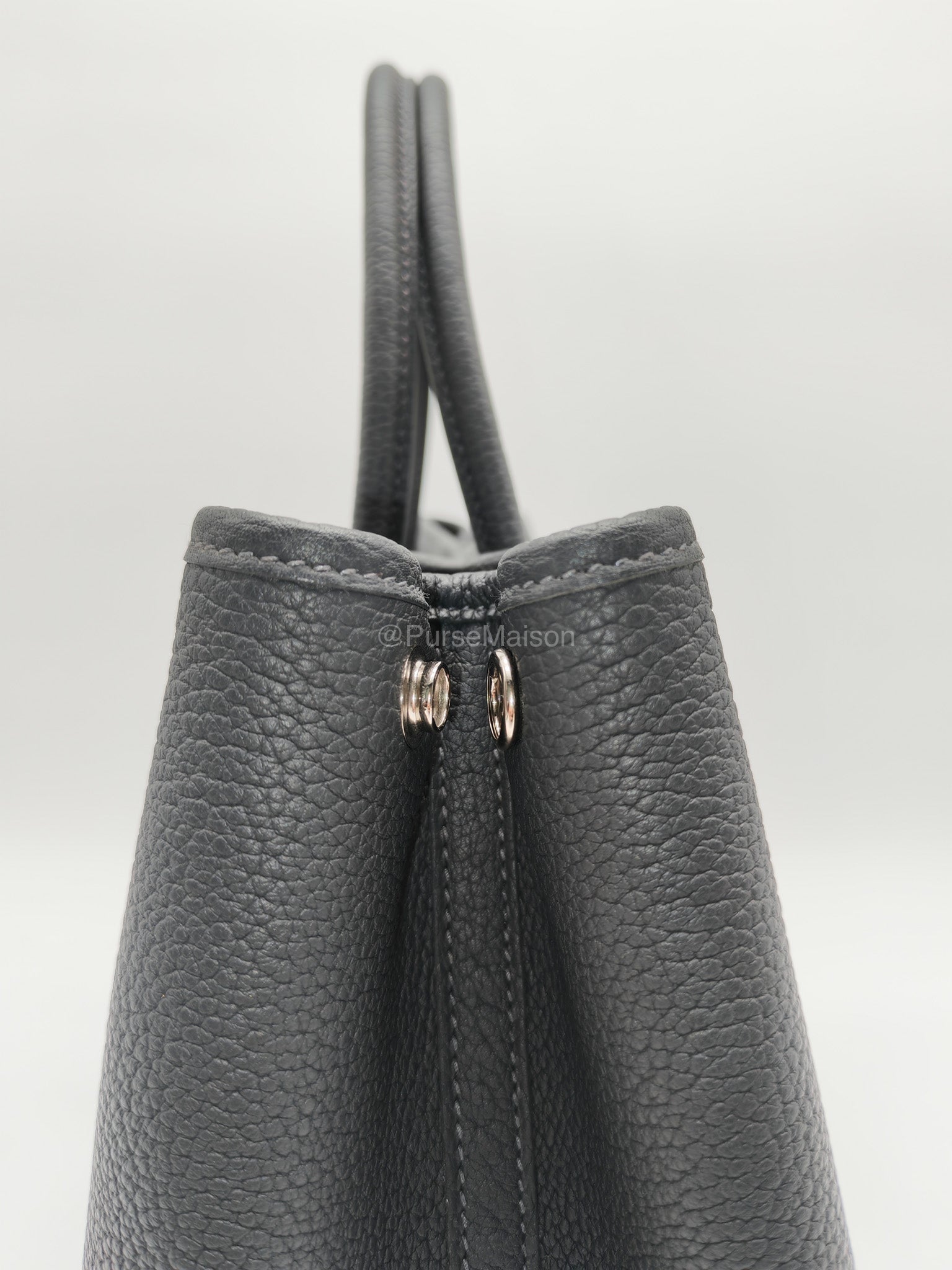 Hermes Garden Party 30 in Plomb Negonda Leather Palladium Hardware Stamp W(2024) | Purse Maison Luxury Bags Shop