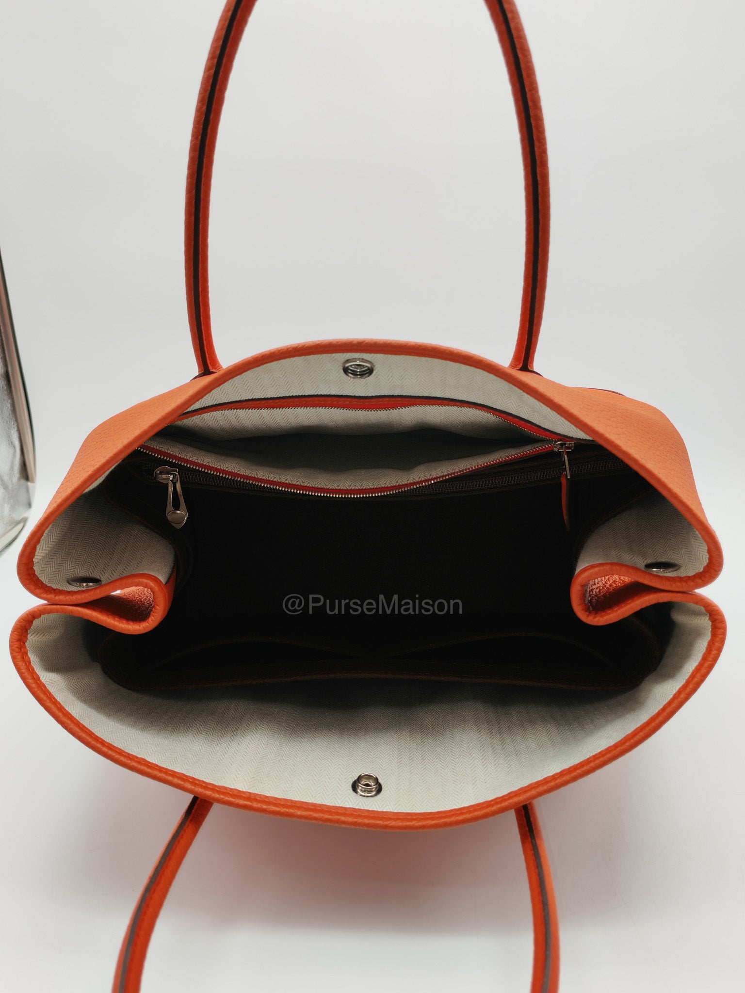 Hermes Garden Party 36 (GPT) Capucine in Veau Negonda Leather and Palladium Hardware Stamp Z (2021) | Purse Maison Luxury Bags Shop