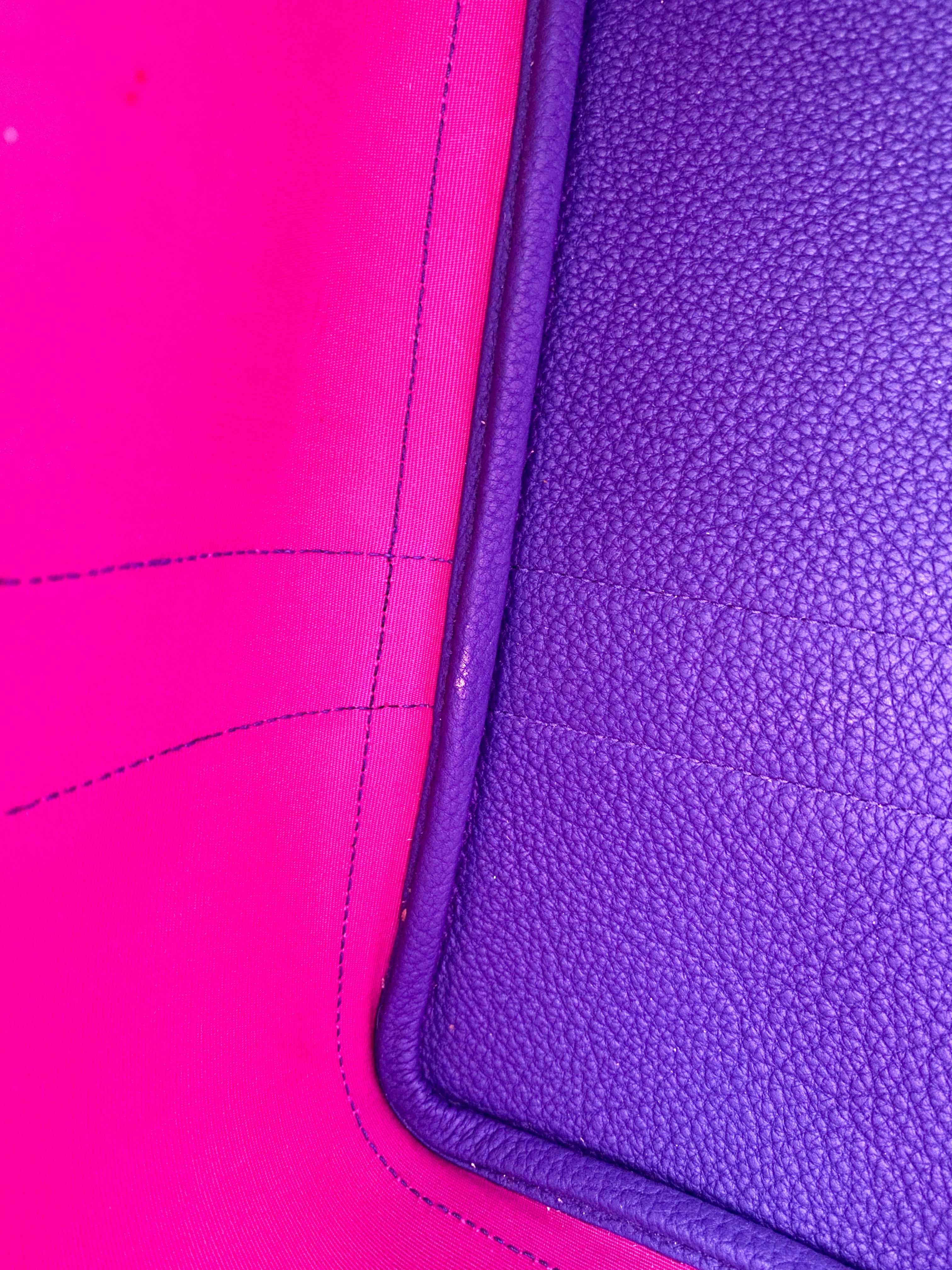 Hermes Garden Party 36 Magnolia & Bleu Brighton Canvas & Negonda Leather in Palladium Hardware Stamp C (2018)