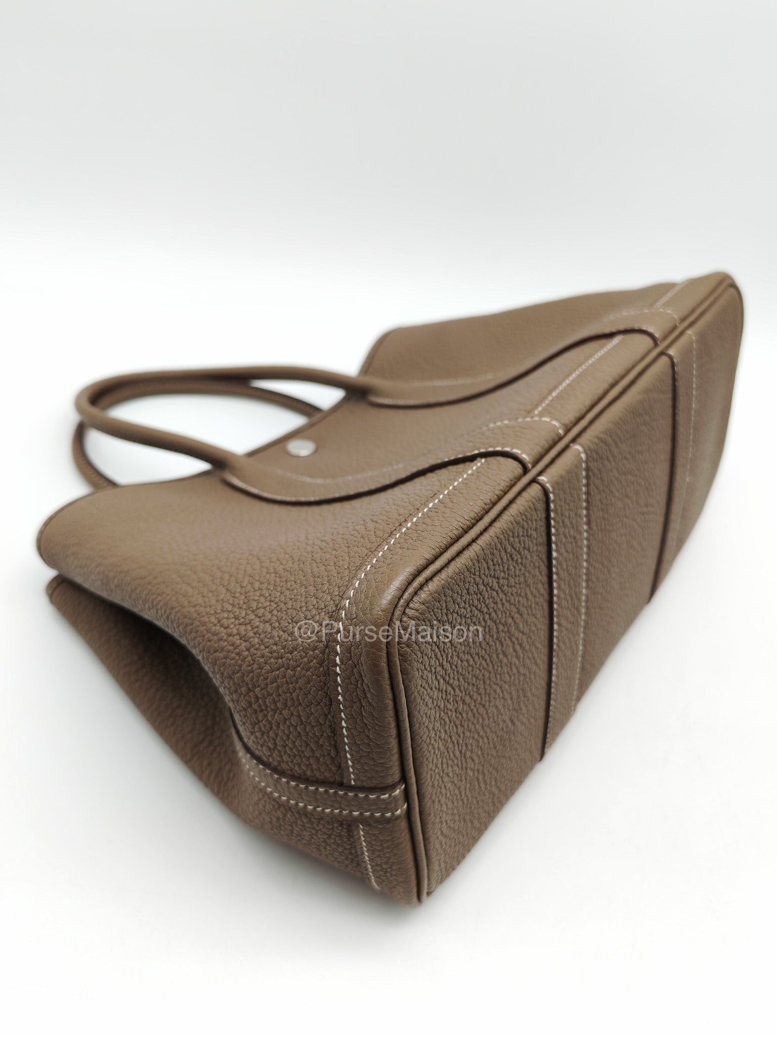 Hermes Garden Party Tote (GPT) 30 in Etoupe Negonda Leather and Palladium Hardware Stamp Y (2020) | Purse Maison Luxury Bags Shop