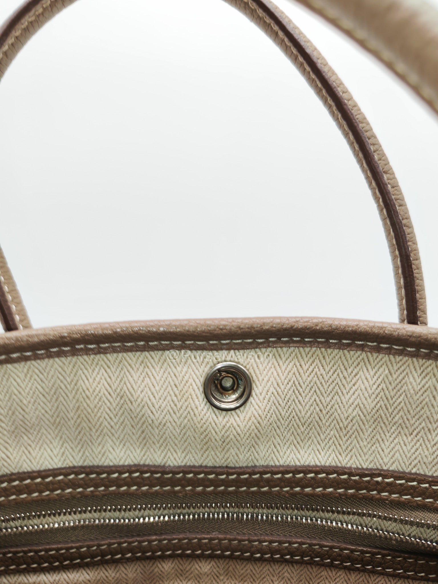 Hermes Garden Party Tote (GPT) 30 in Etoupe Negonda Leather and Palladium Hardware Stamp Y (2020) | Purse Maison Luxury Bags Shop
