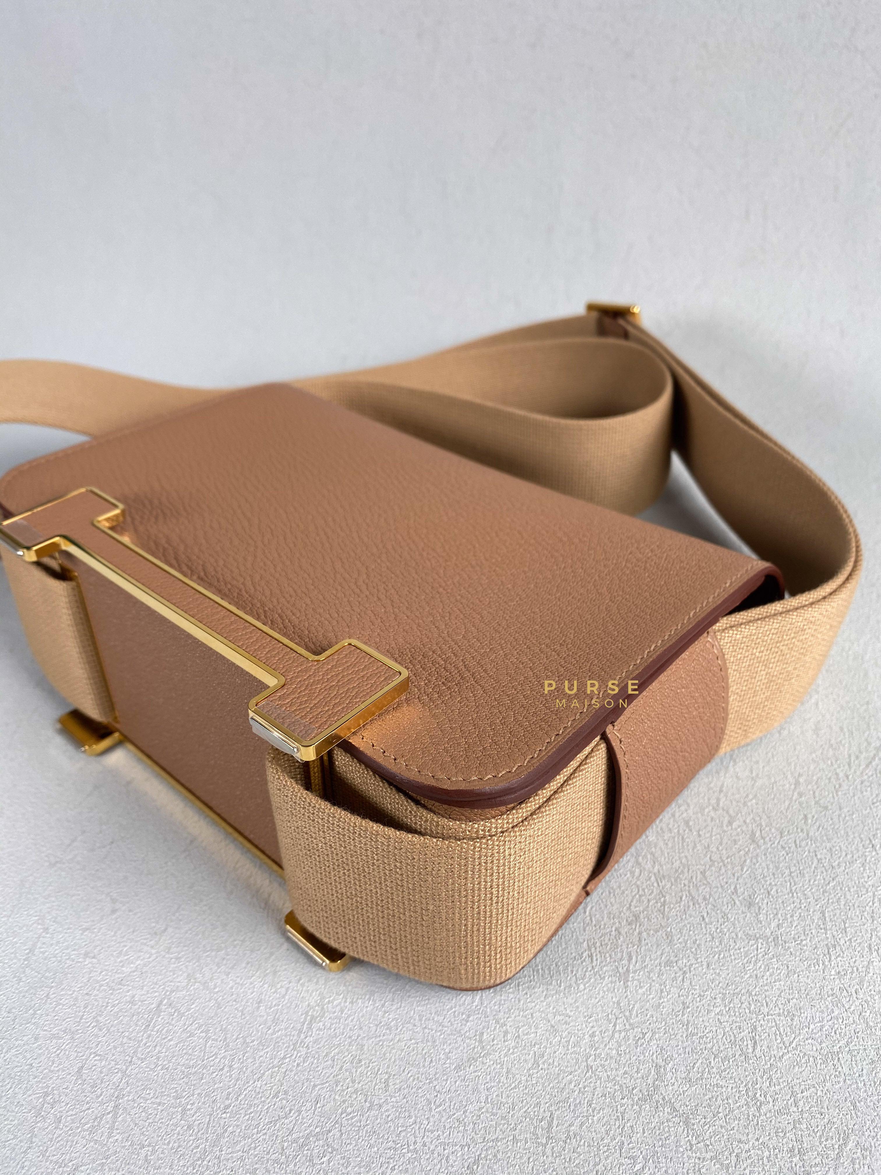 Hermès Geta Quebracho and Chai Chevre Gold Hardware Stamp U | Purse Maison Luxury Bags Shop