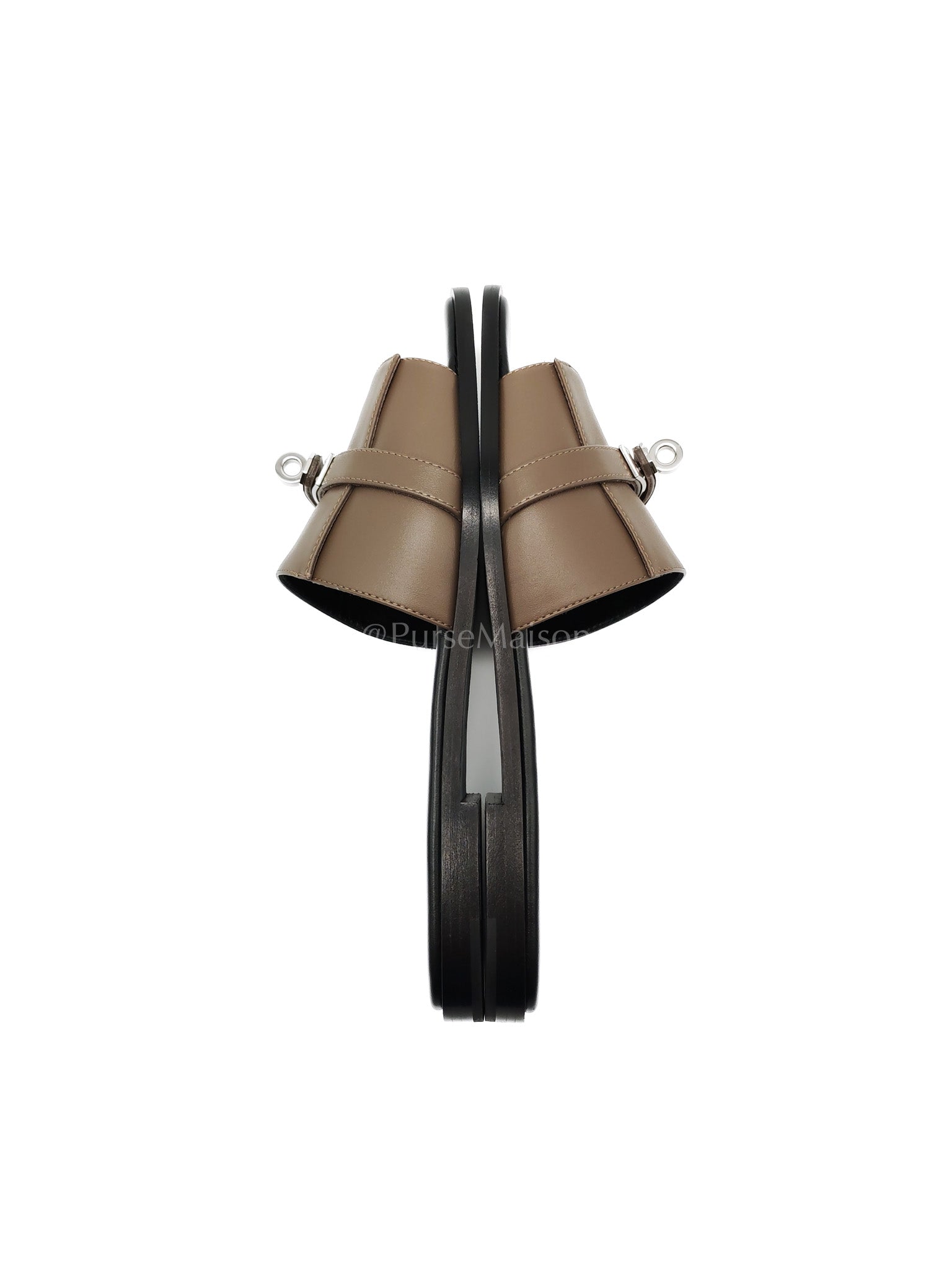 Giulia Sandals in Taupe Calfskin Leather Palladium Hardware Size 39 EU(25 cm) | Purse Maison Luxury Bags Shop