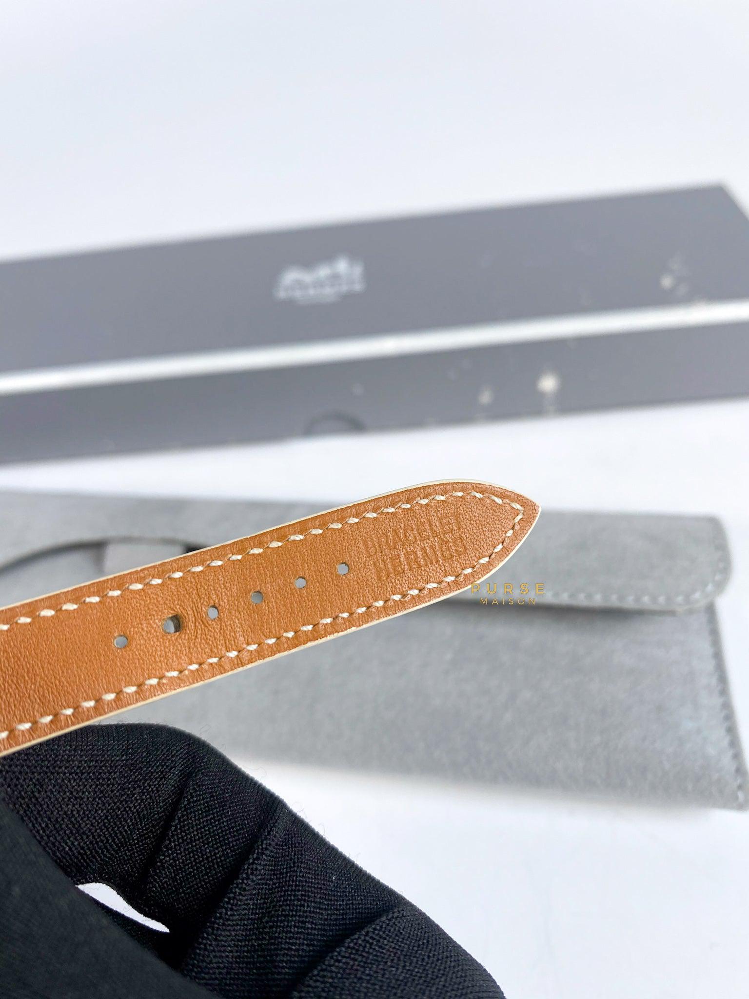 Hermes H Hour Watch White on Palladium Hardware