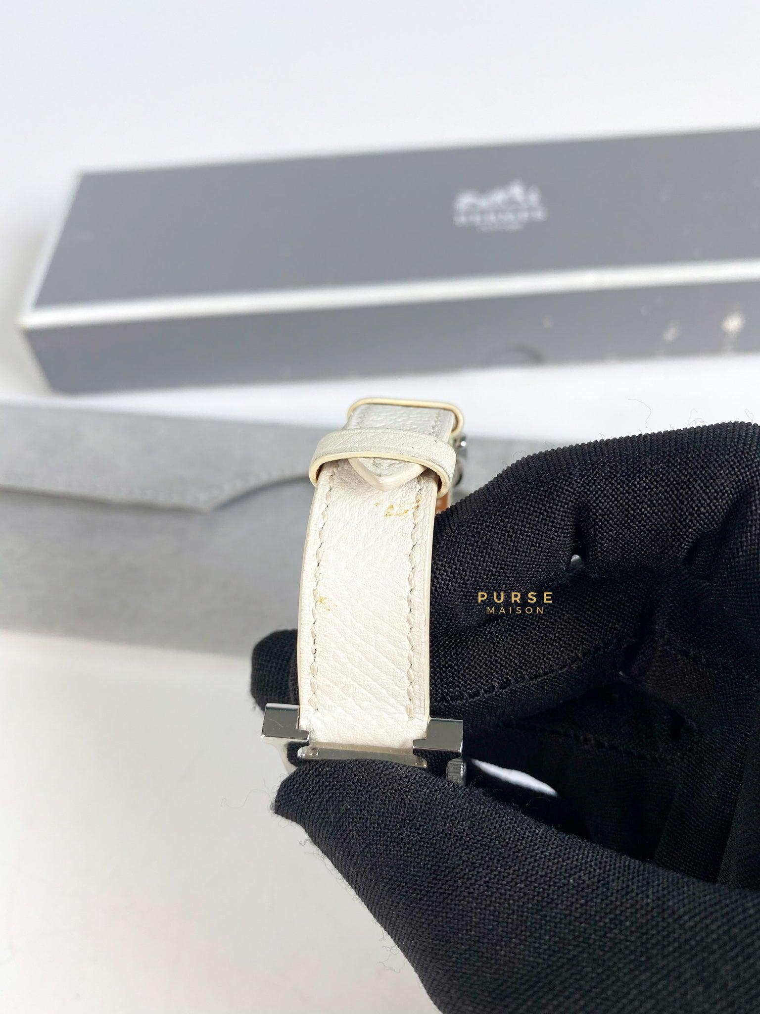 Hermes H Hour Watch White on Palladium Hardware