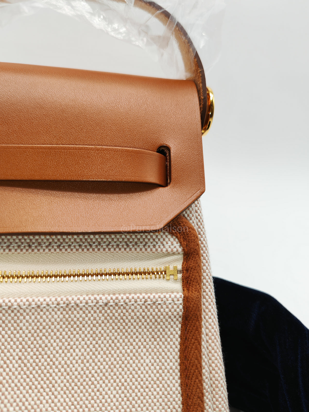 Hermes Herbag 20 Mini in Beige Ecru Canvas and Gold Hardware Stamp K (2025) | Purse Maison Luxury Bags Shop