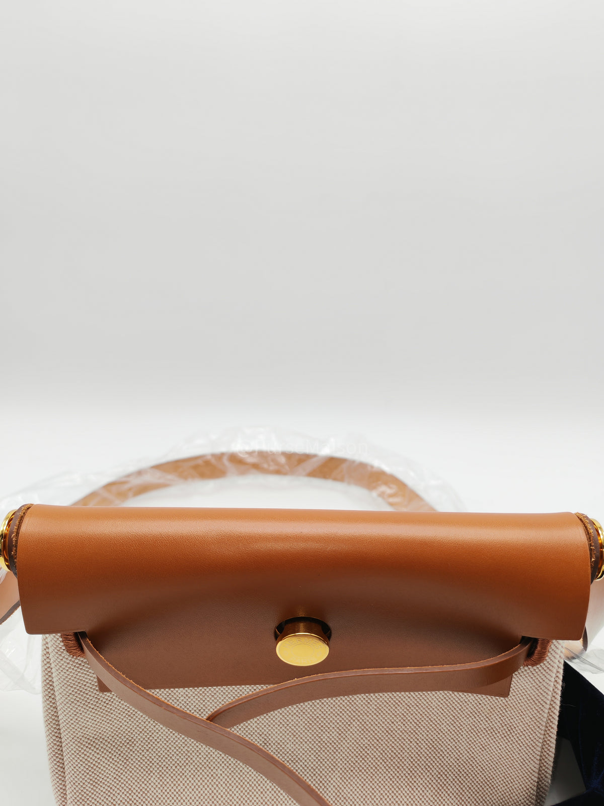 Hermes Herbag 20 Mini in Beige Ecru Canvas and Gold Hardware Stamp K (2025) | Purse Maison Luxury Bags Shop