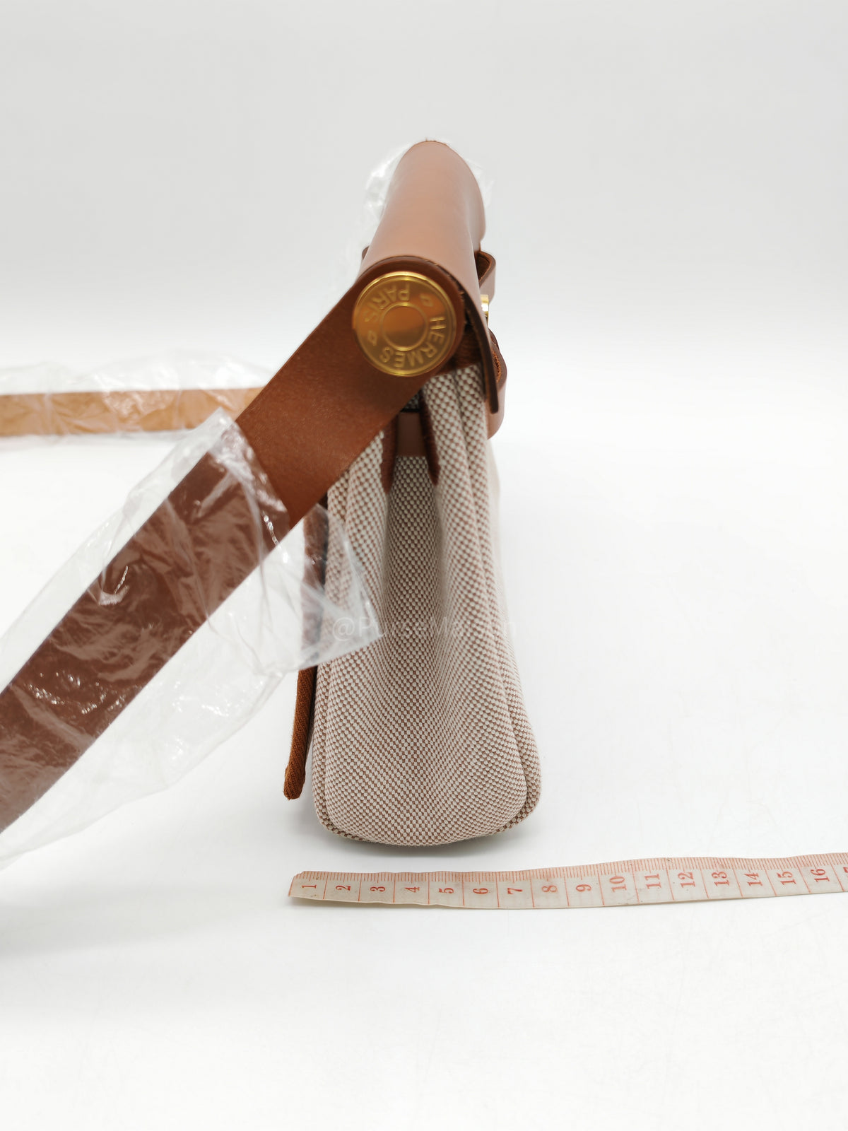 Hermes Herbag 20 Mini in Beige Ecru Canvas and Gold Hardware Stamp K (2025) | Purse Maison Luxury Bags Shop