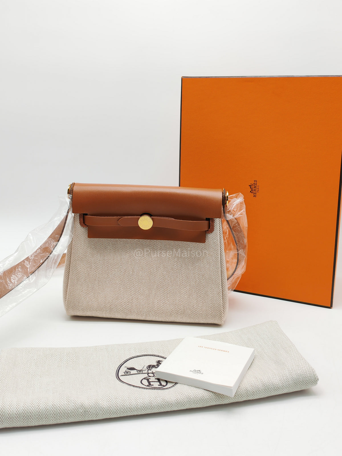 Hermes Herbag 20 Mini in Beige Ecru Canvas and Gold Hardware Stamp K (2025) | Purse Maison Luxury Bags Shop